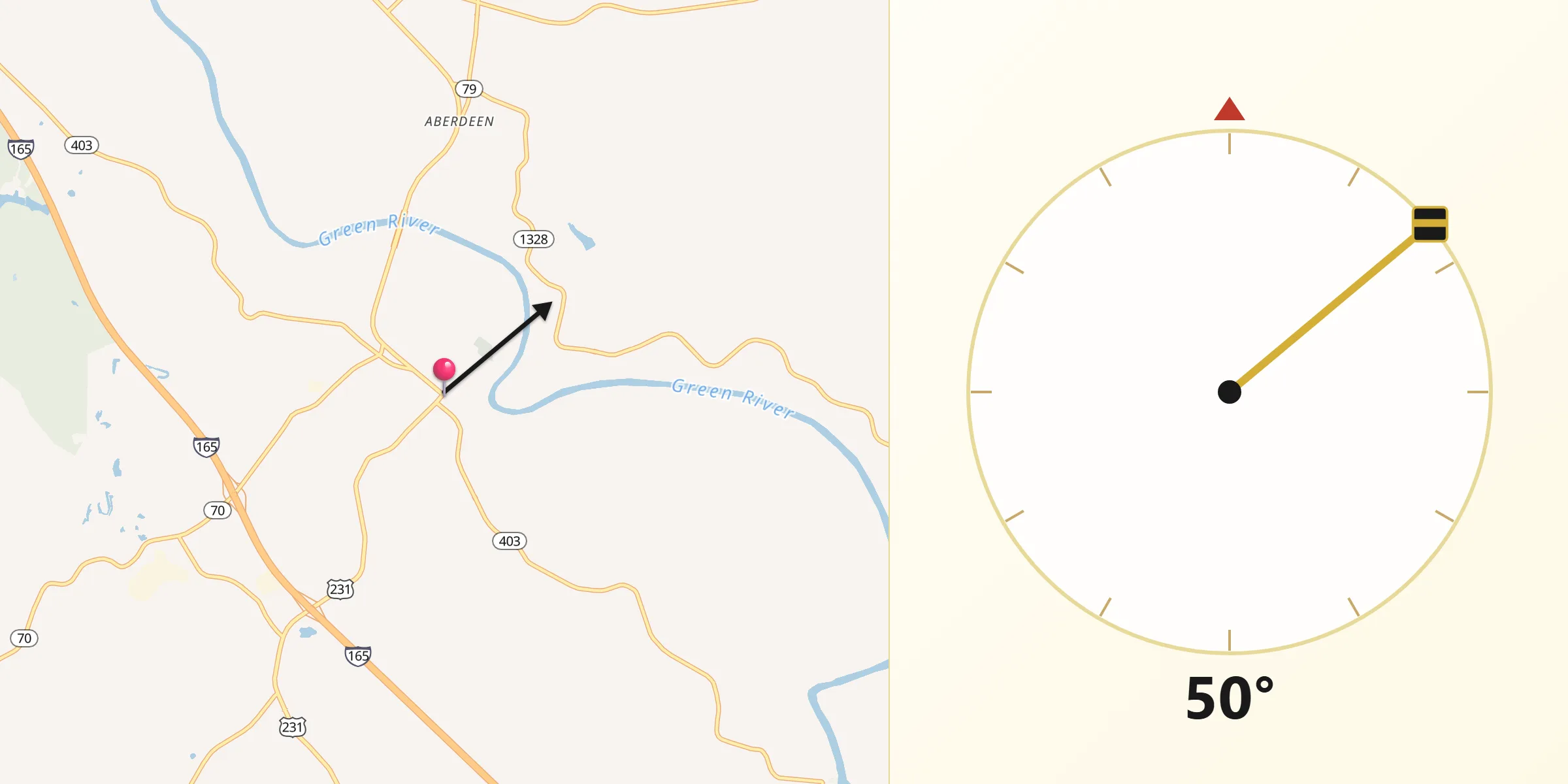Qibla Direction from Morgantown