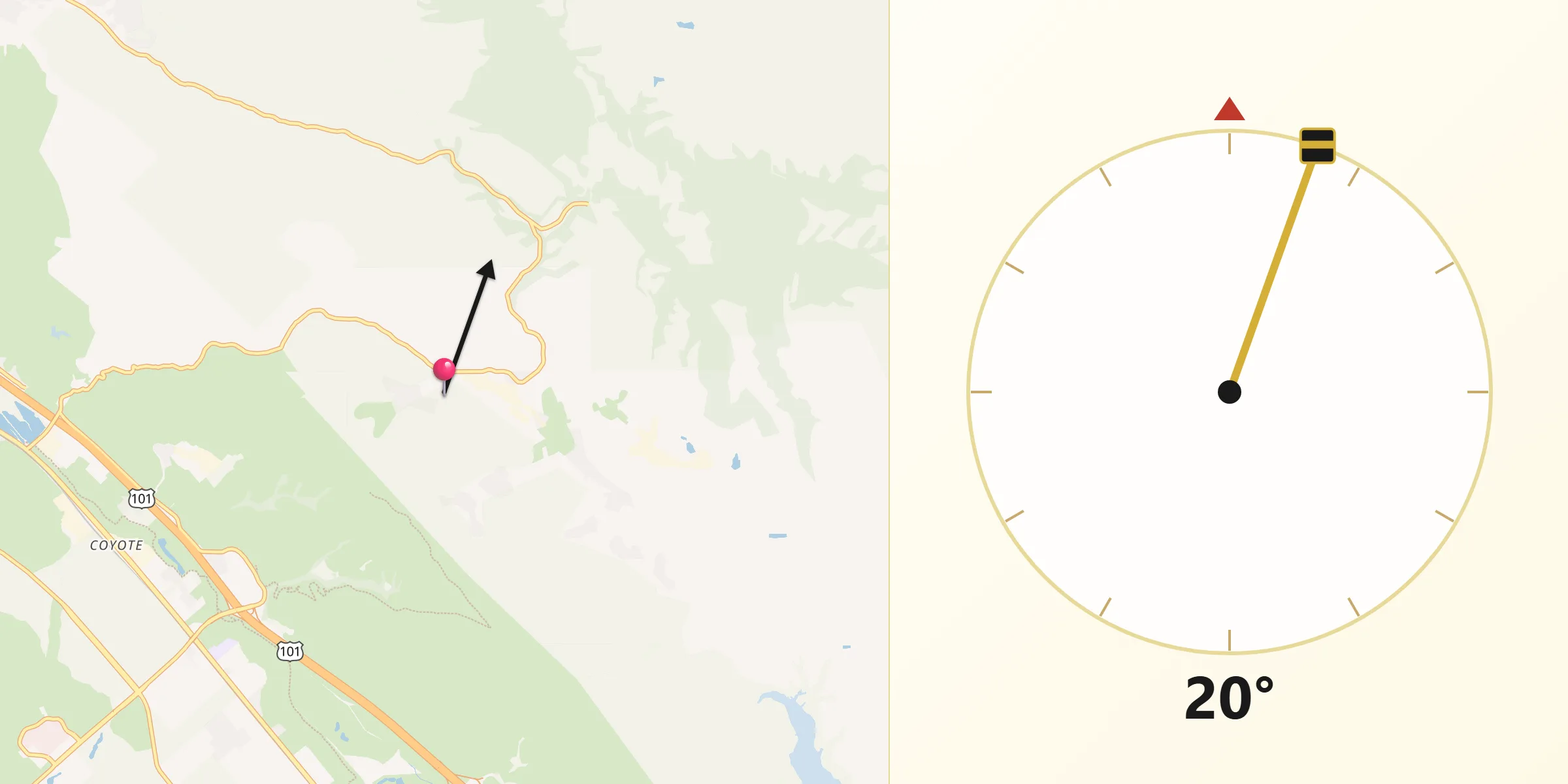 Qibla Direction from Santa Clara County