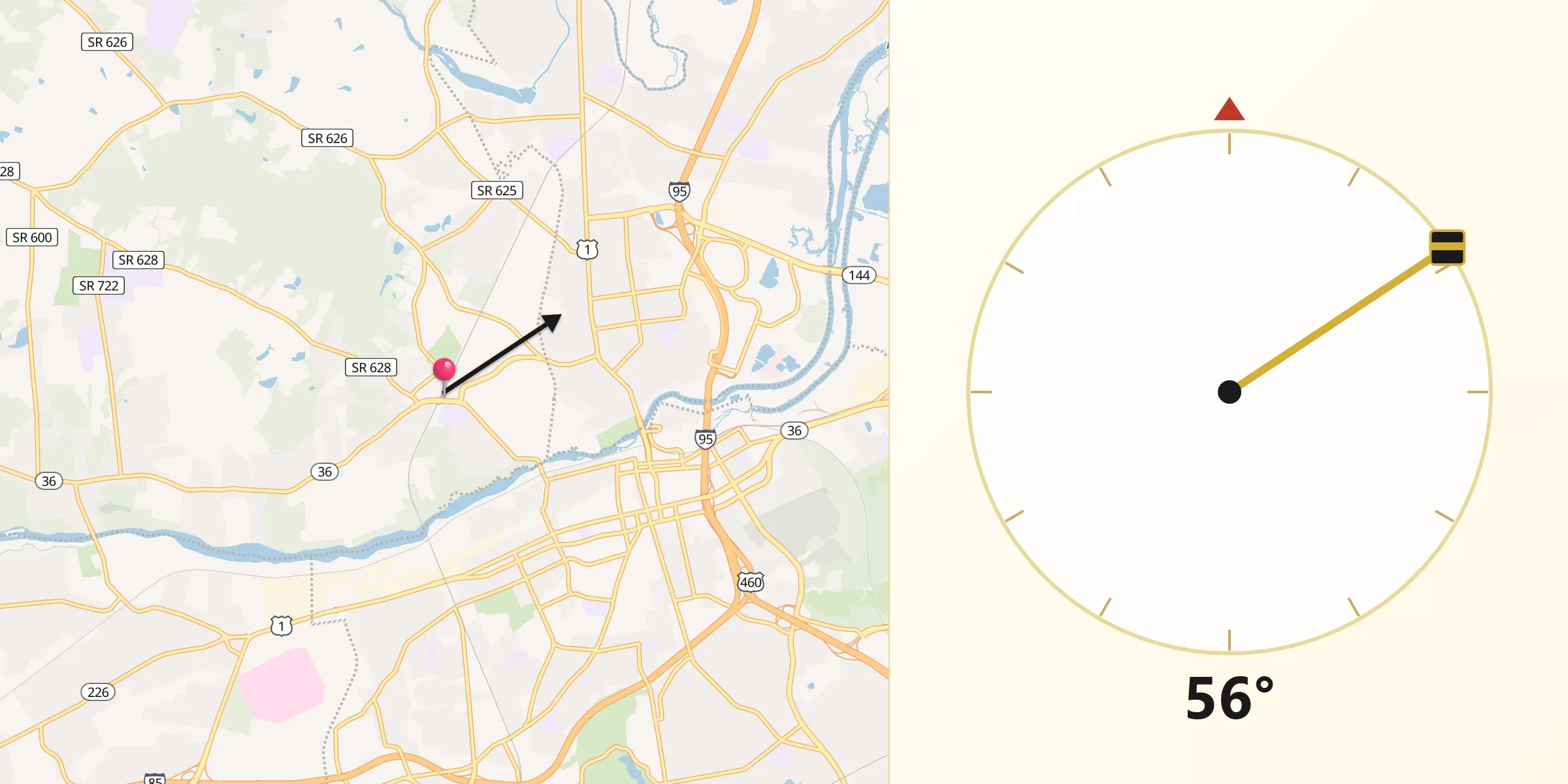 Qibla Direction from Ettrick