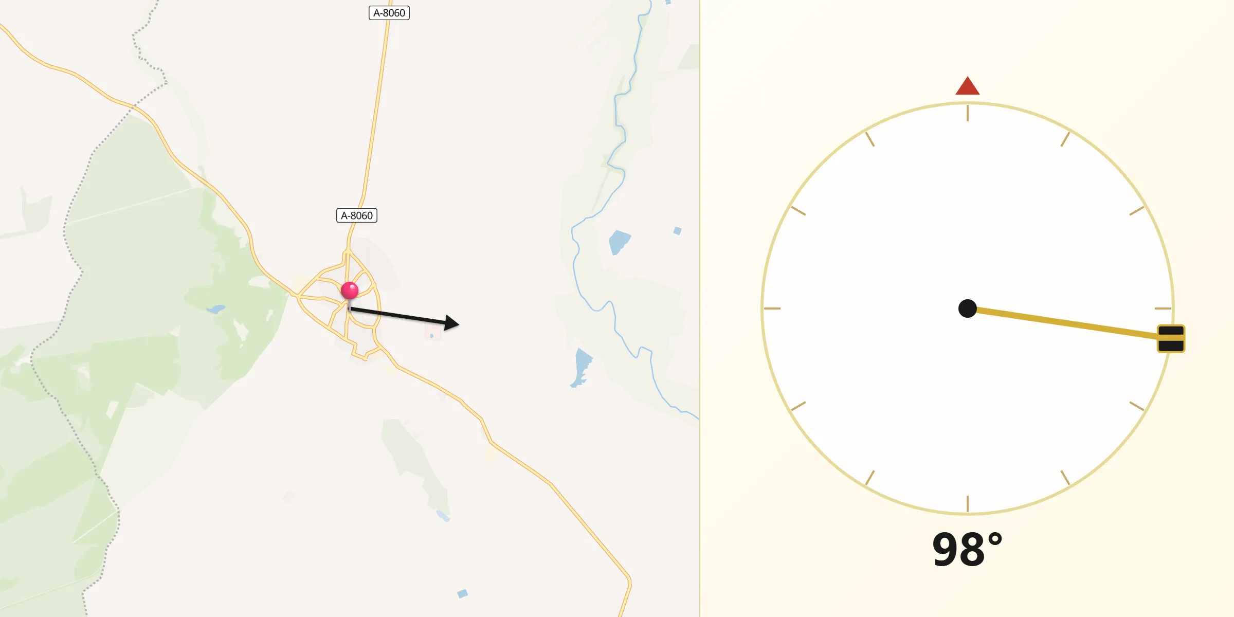 Dirección de la Qibla desde Villamanrique de la Condesa