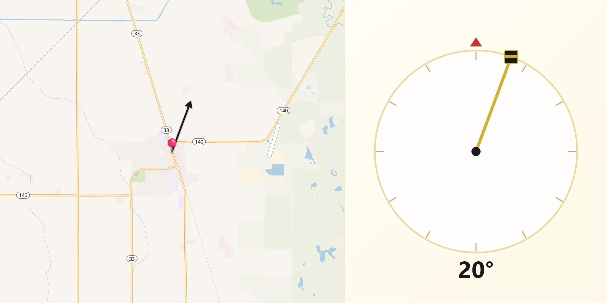 Qibla Direction from Gustine