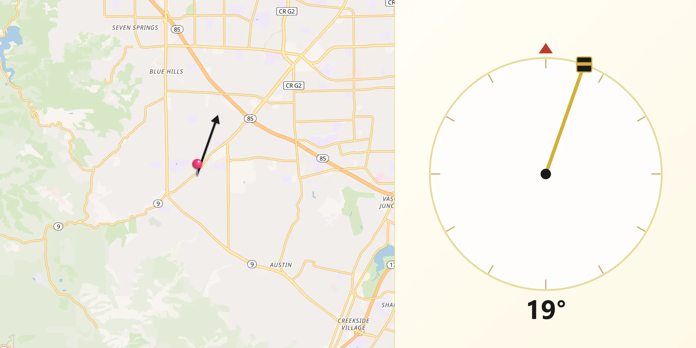 Qibla Direction from Saratoga