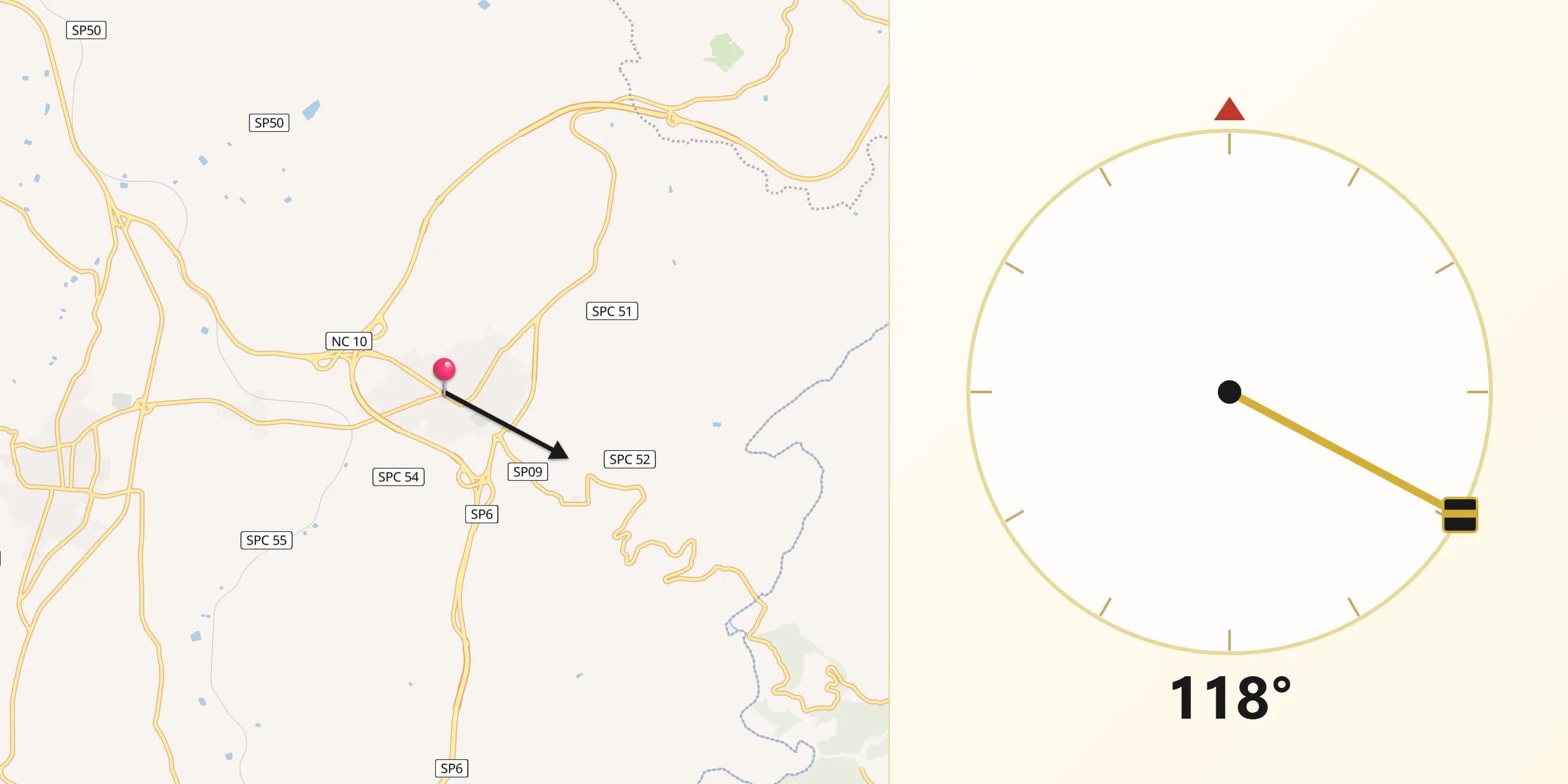 Direzione della Qibla da Ravanusa