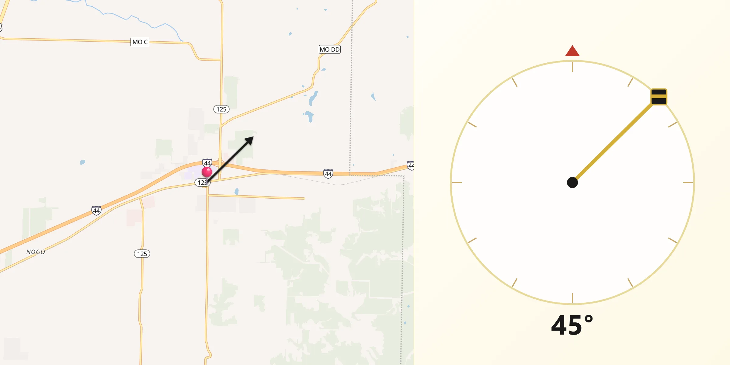 Qibla Direction from Strafford
