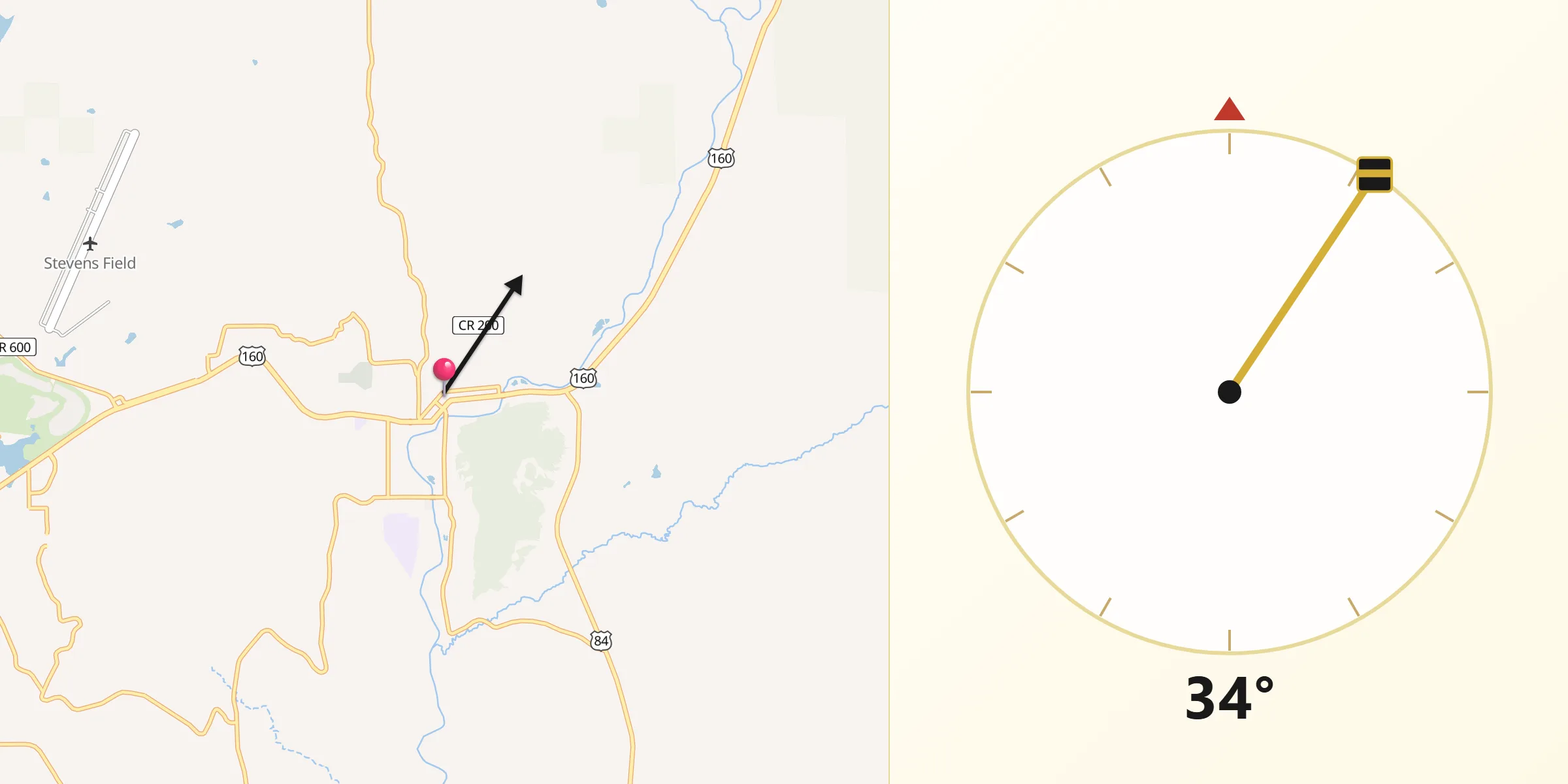 Qibla Direction from Pagosa Springs