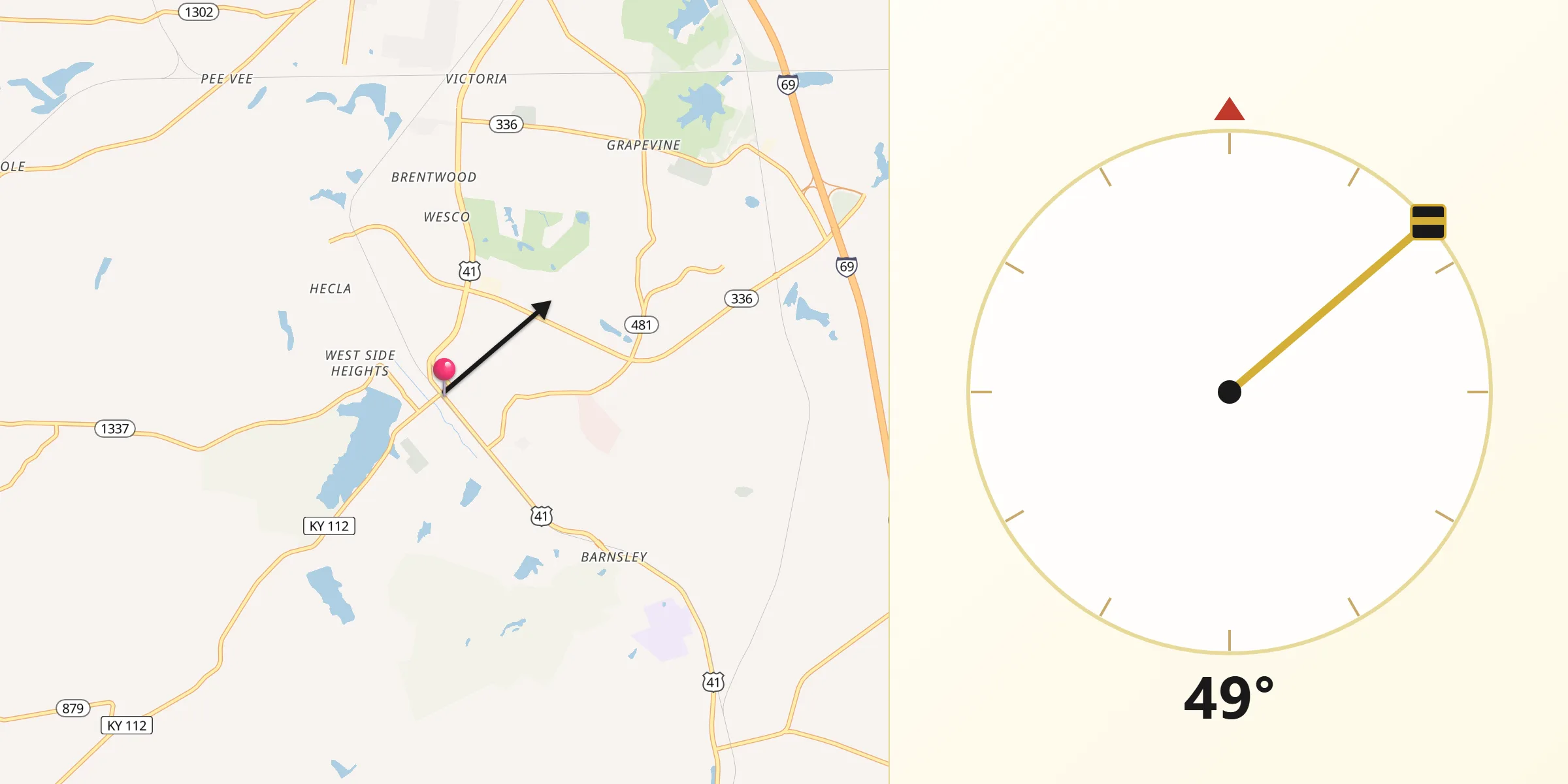 Qibla Direction from Earlington