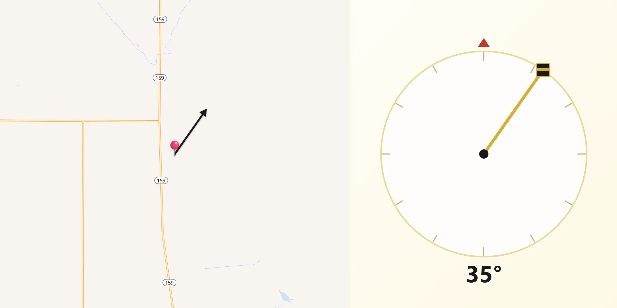 Qibla Direction from Costilla