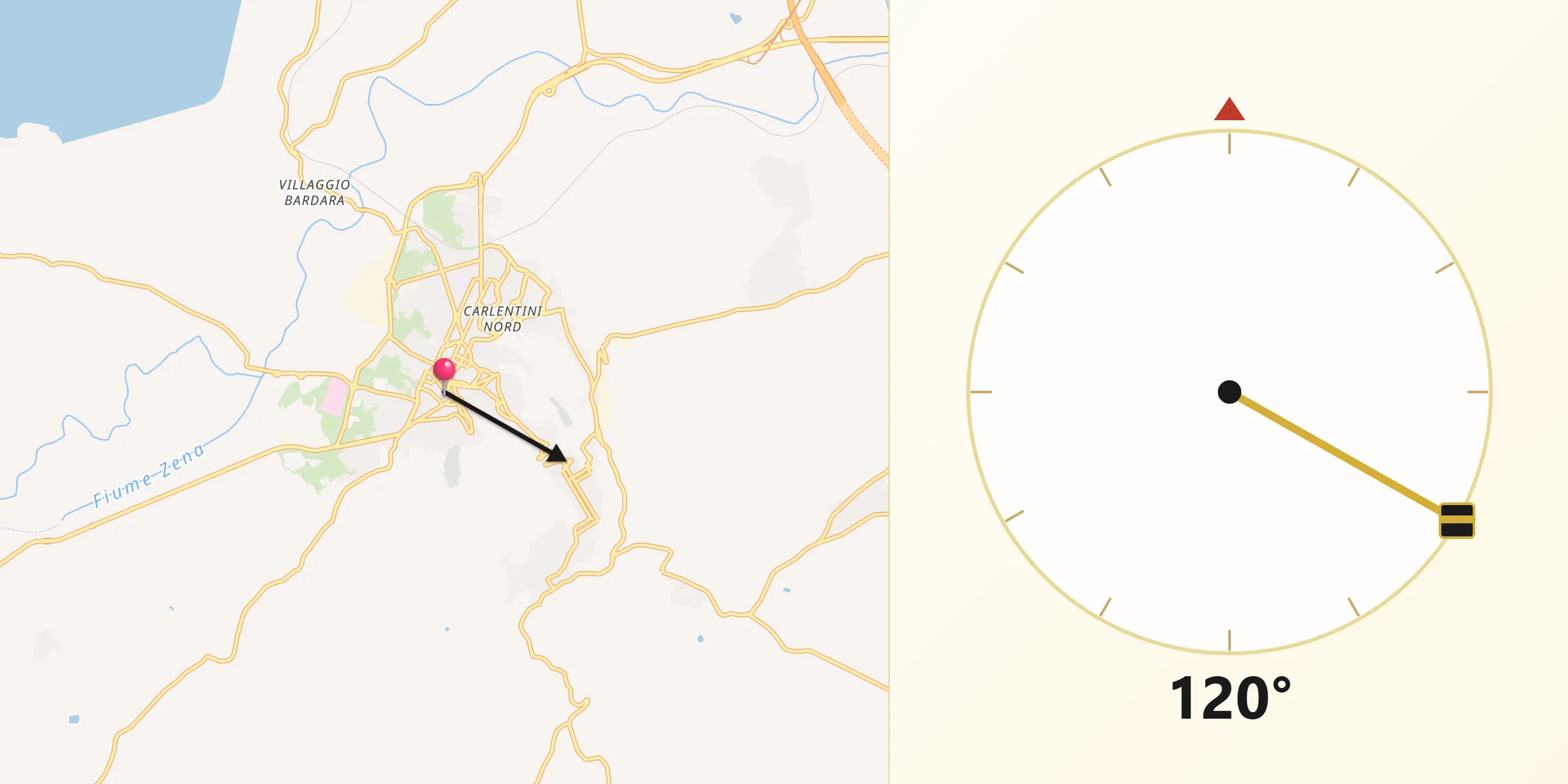 Direzione della Qibla da Lentini