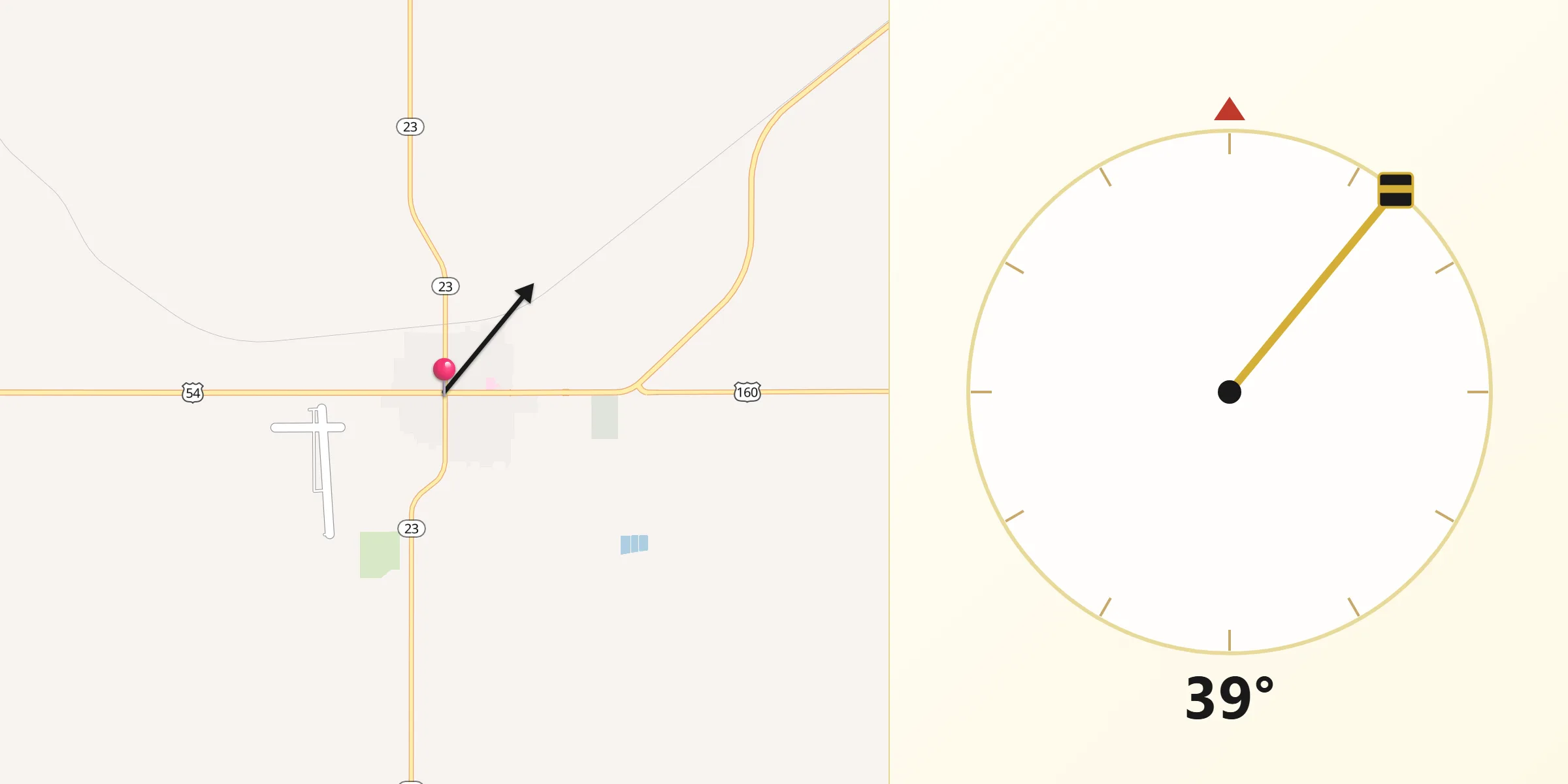 Qibla Direction from Meade