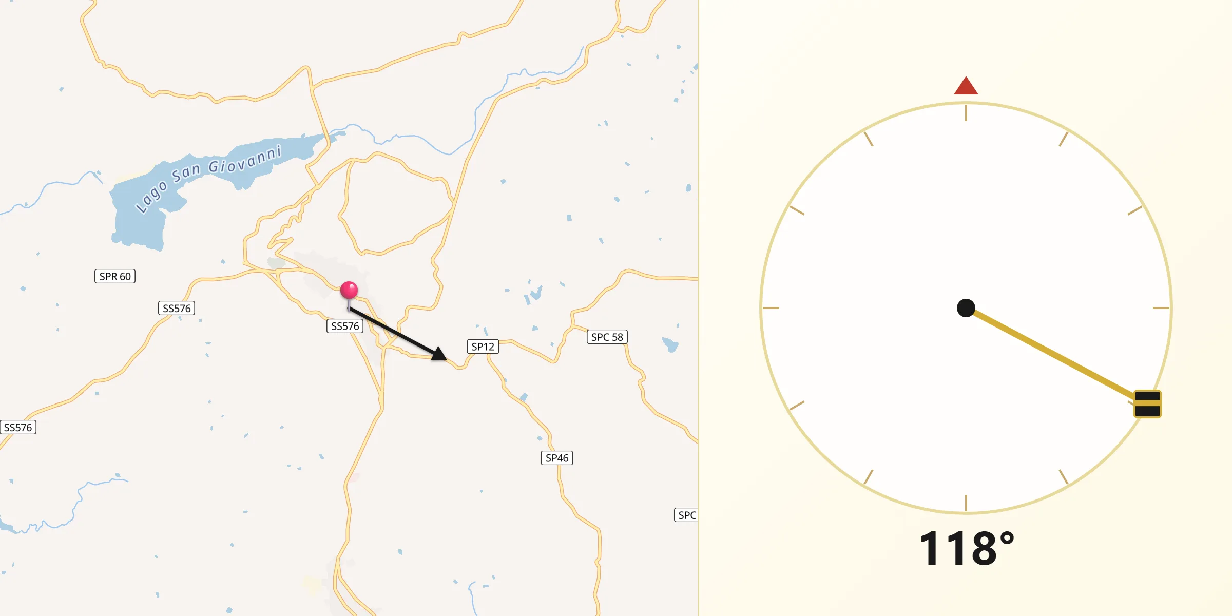 Direzione della Qibla da Naro