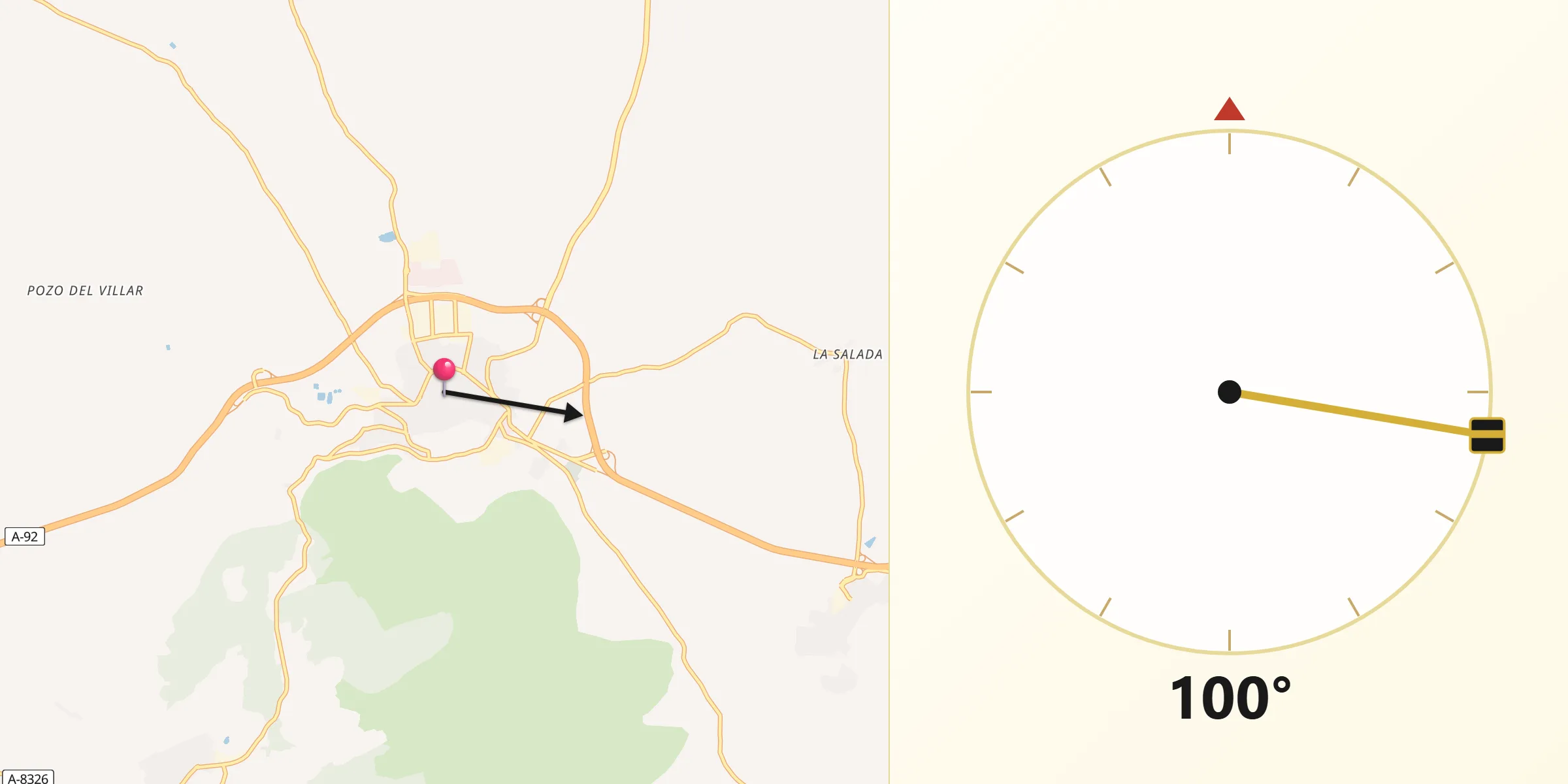 Dirección de la Qibla desde Estepa