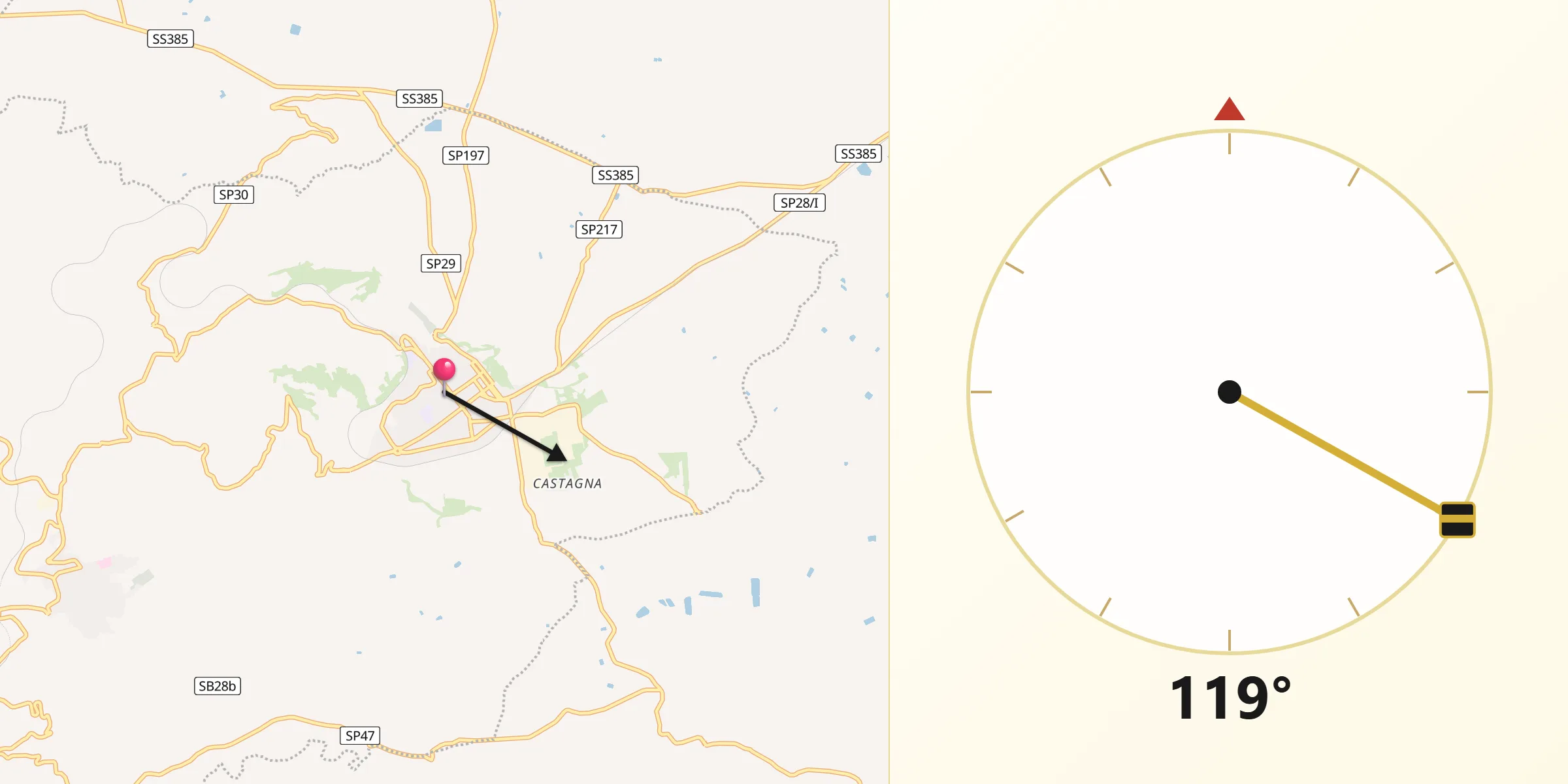 Direzione della Qibla da Scordia