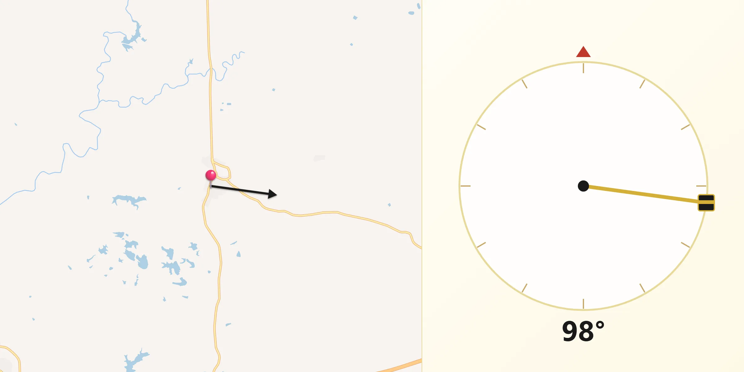 Dirección de la Qibla desde Villablanca
