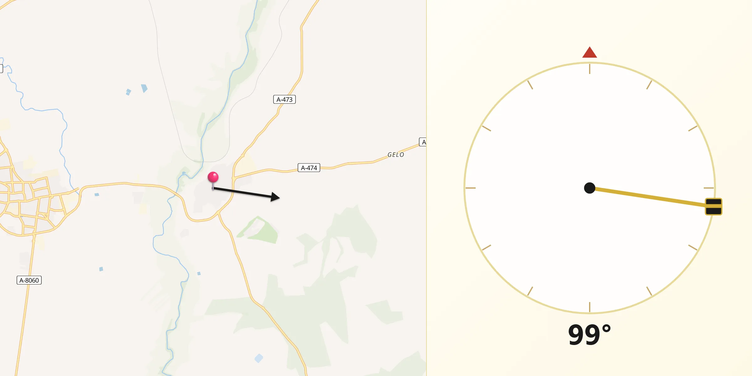 Dirección de la Qibla desde Aznalcázar