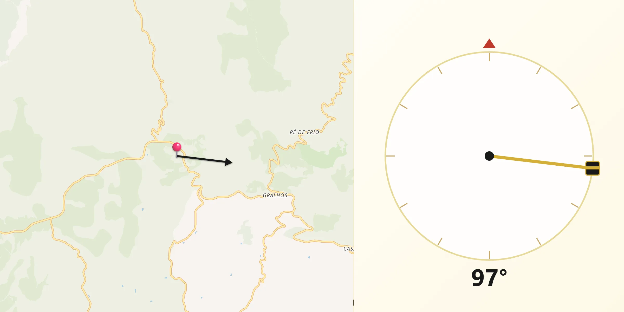 Direção da Qibla a partir de Marmelete