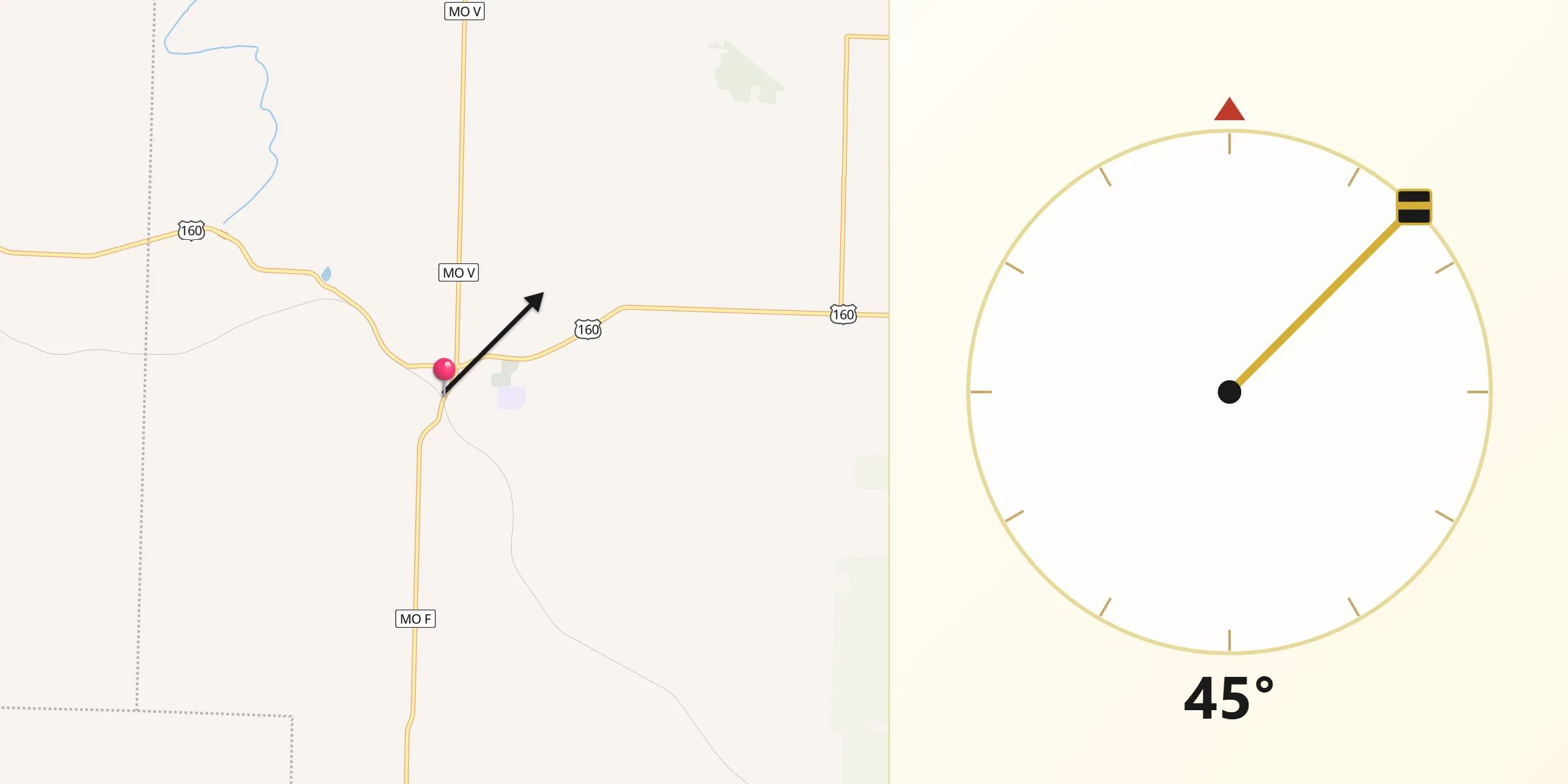 Qibla Direction from Ash Grove