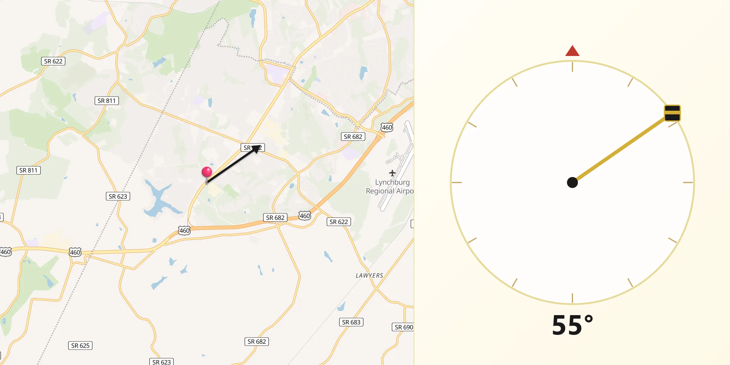 Qibla Direction from Timberlake