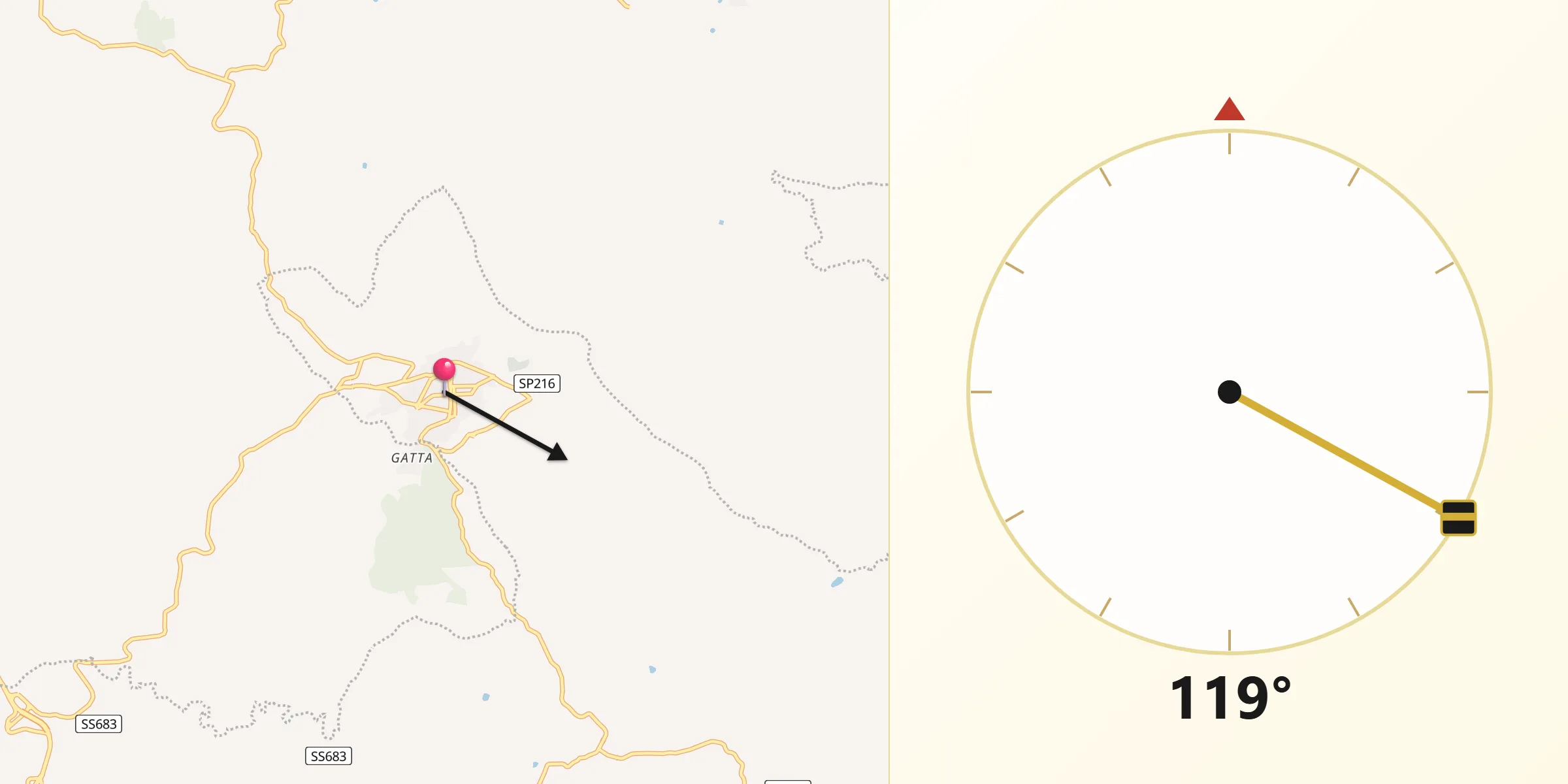 Direzione della Qibla da Mirabella Imbaccari
