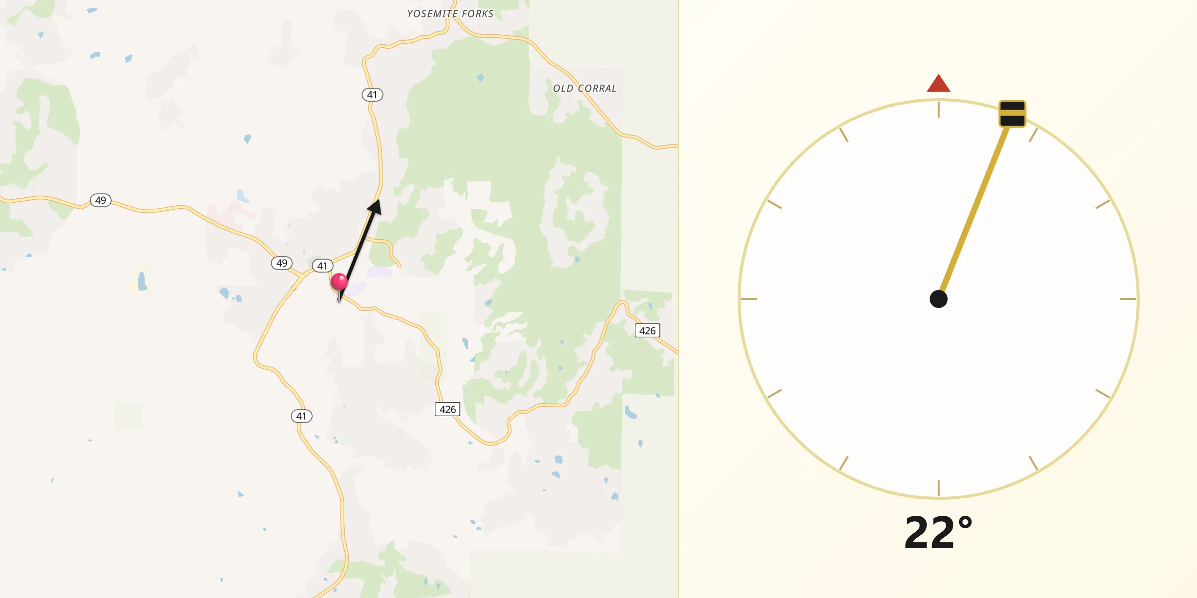Qibla Direction from Oakhurst