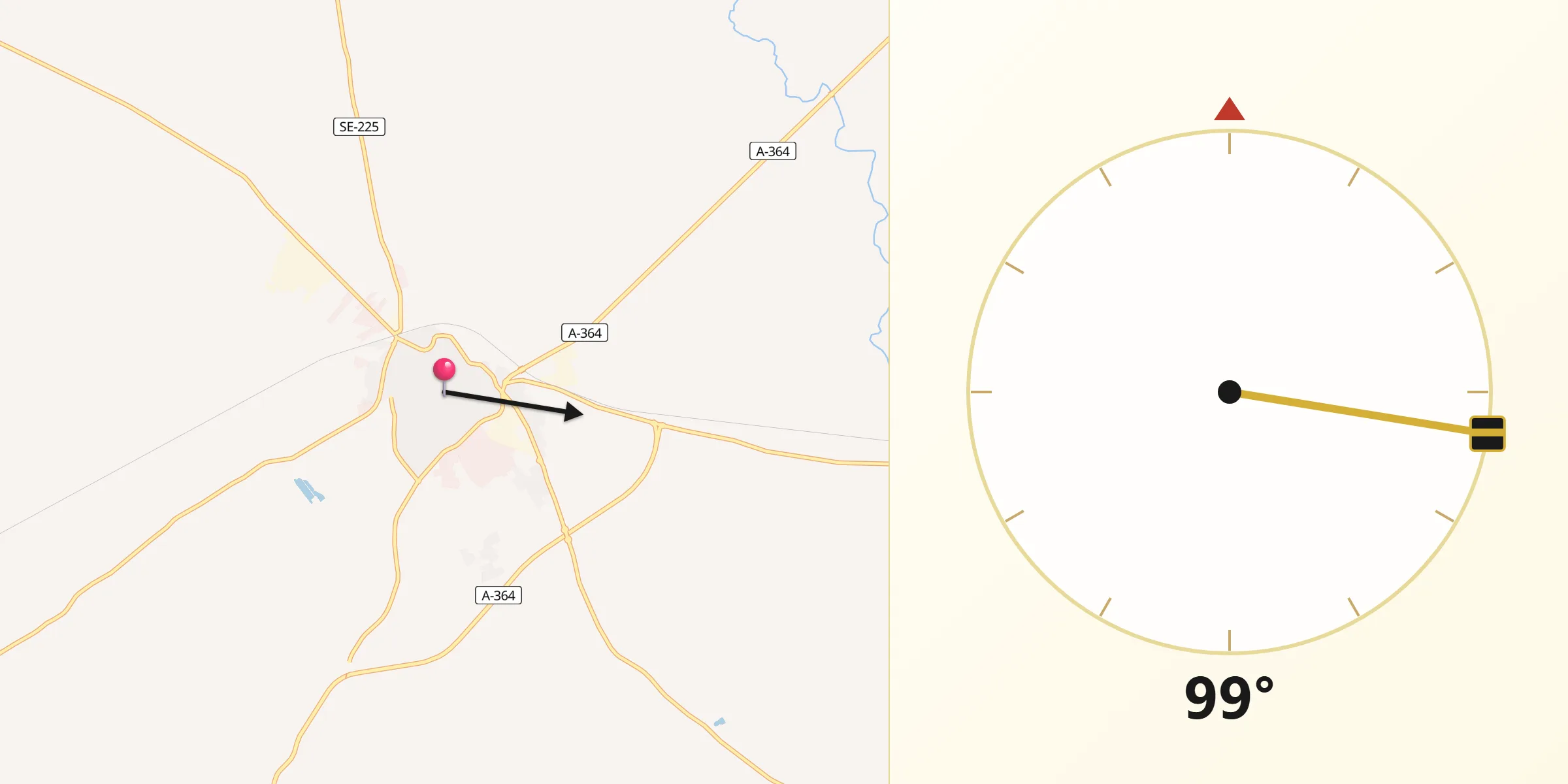Dirección de la Qibla desde Marchena