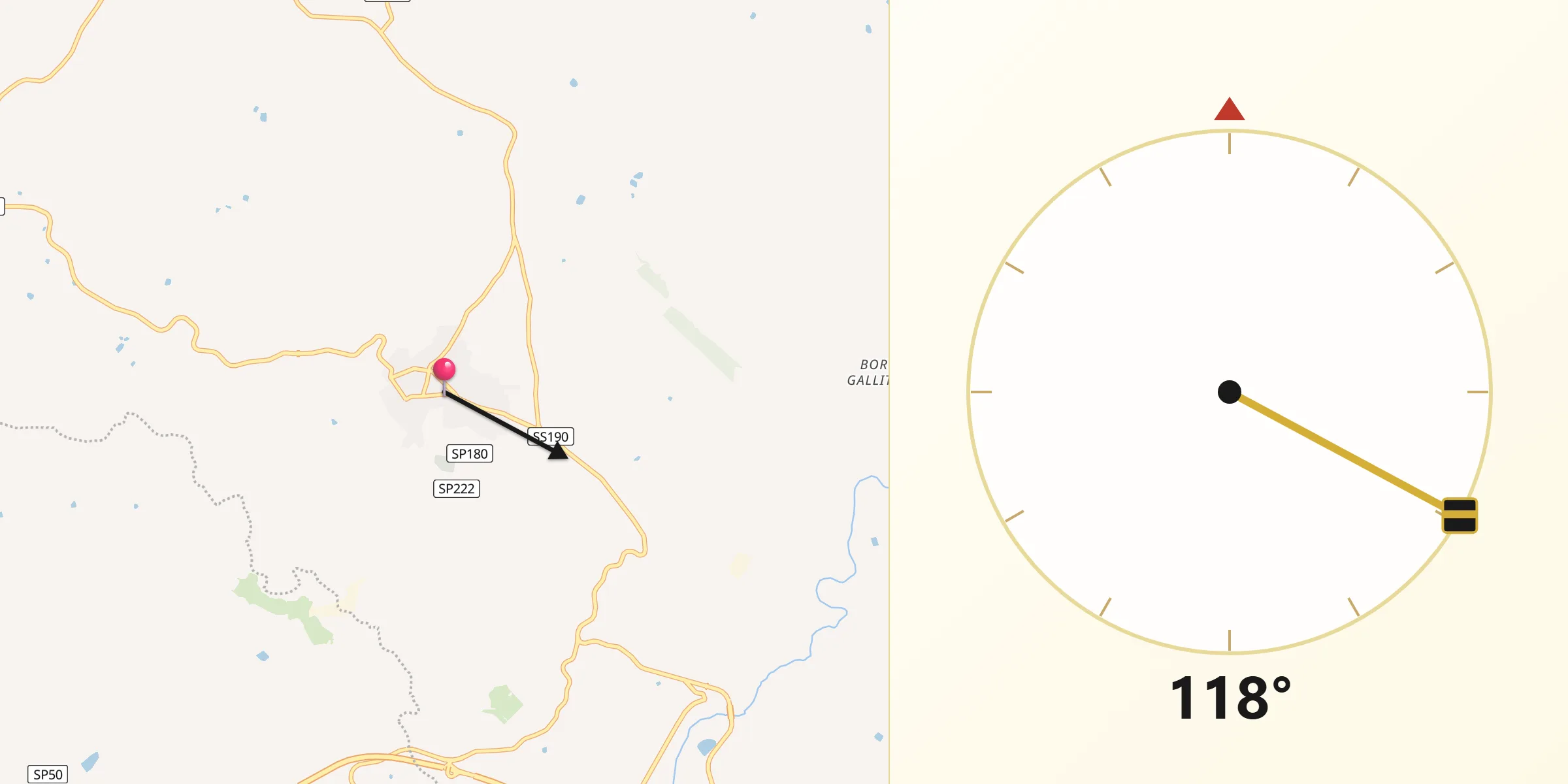 Direzione della Qibla da Sommatino