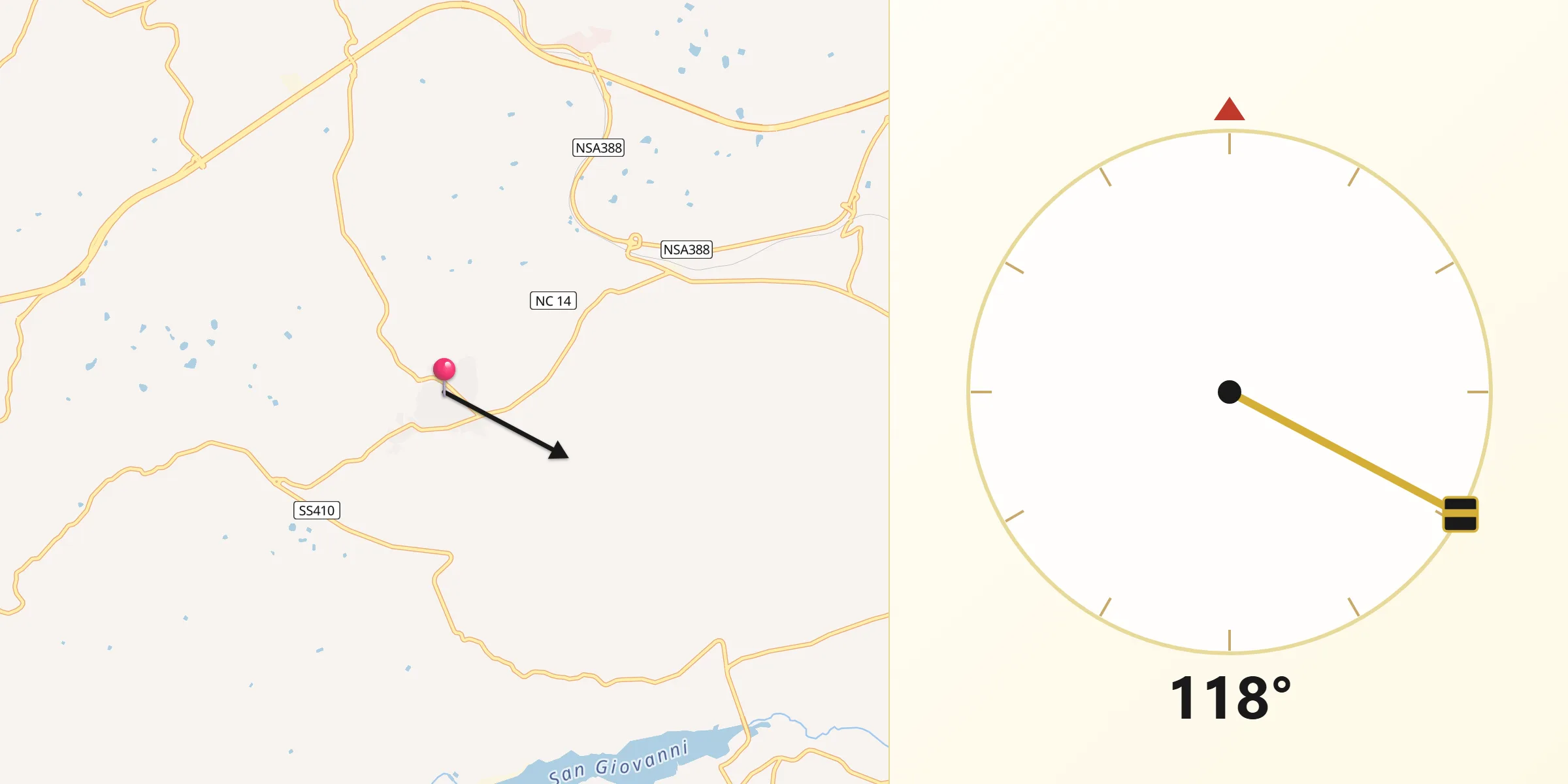 Direzione della Qibla da Castrofilippo