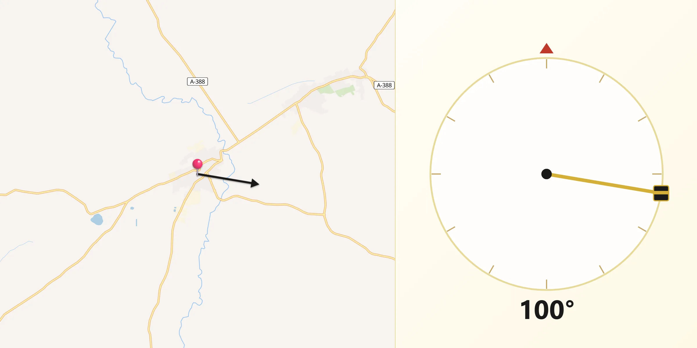 Dirección de la Qibla desde El Rubio