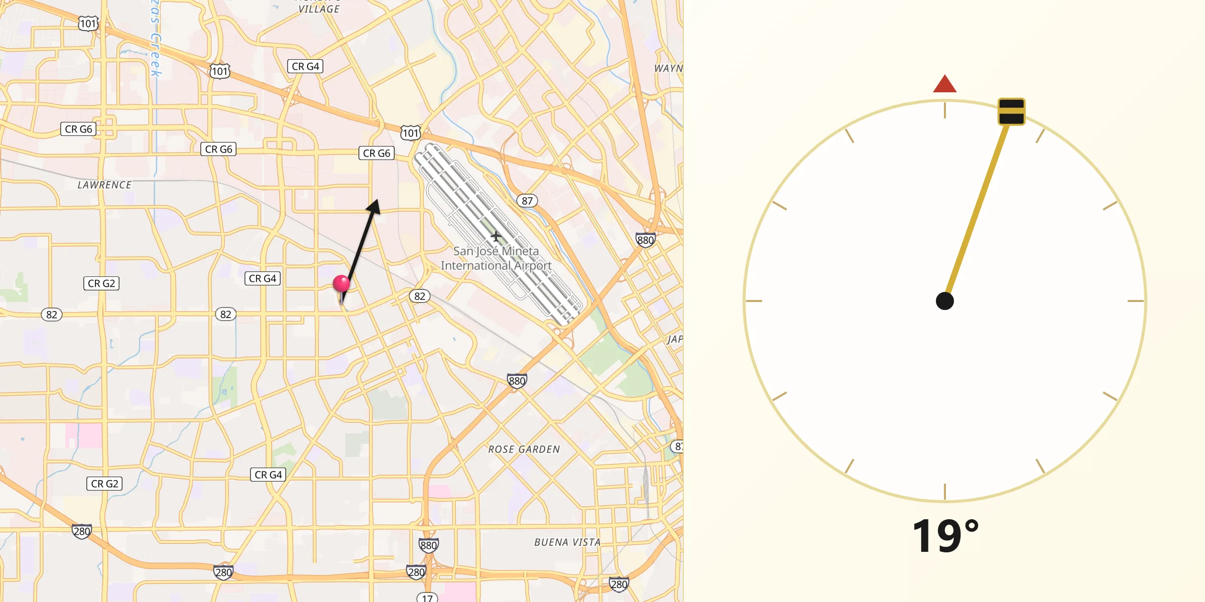 Qibla Direction from Santa Clara