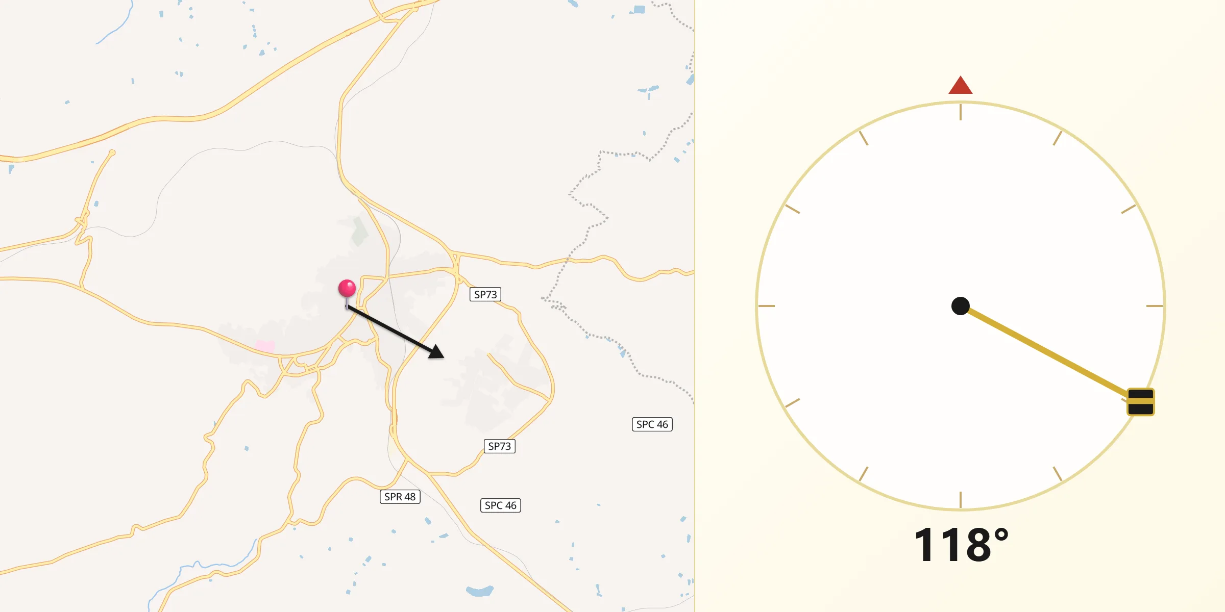 Direzione della Qibla da Canicattì