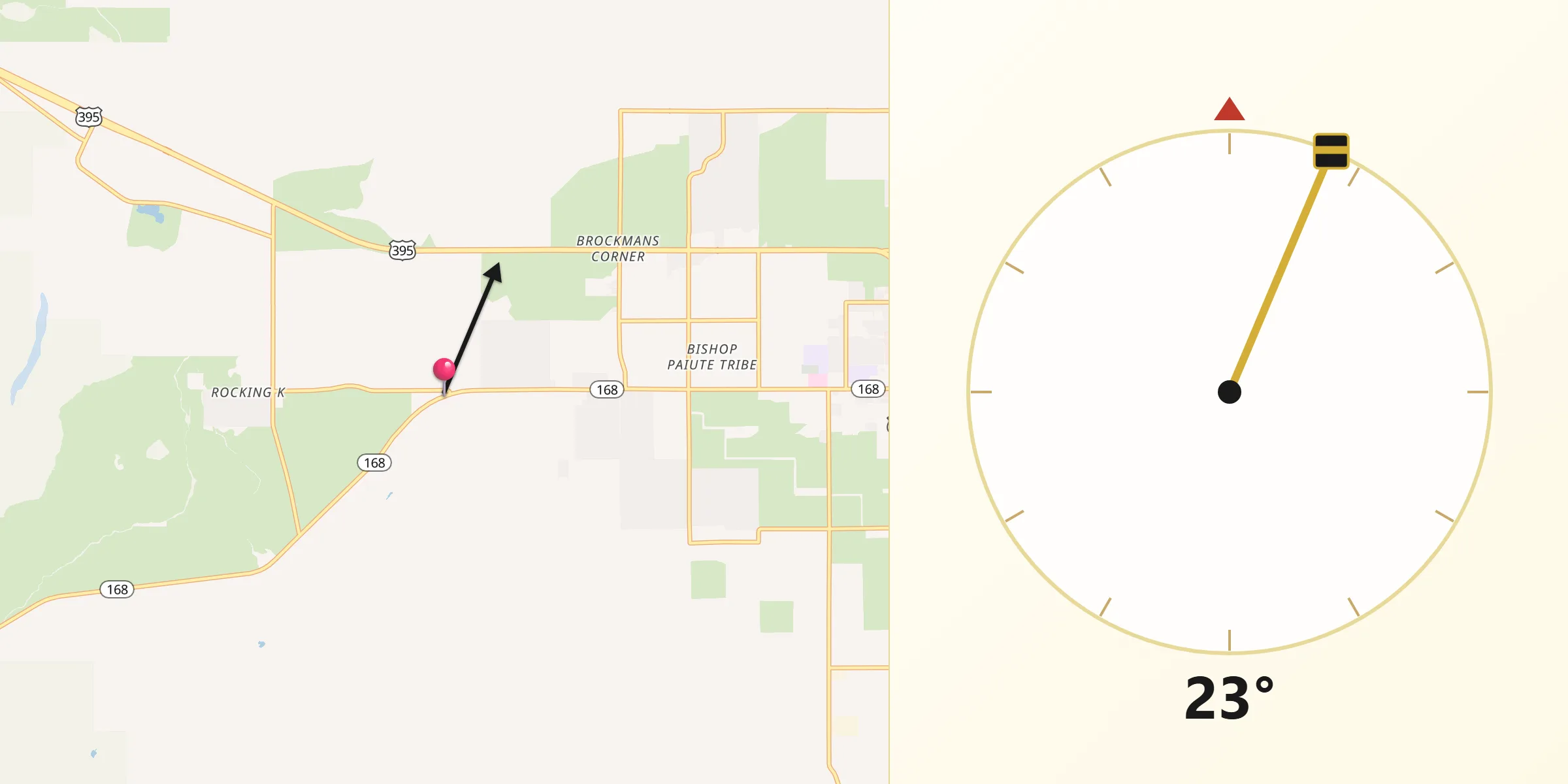 Qibla Direction from West Bishop