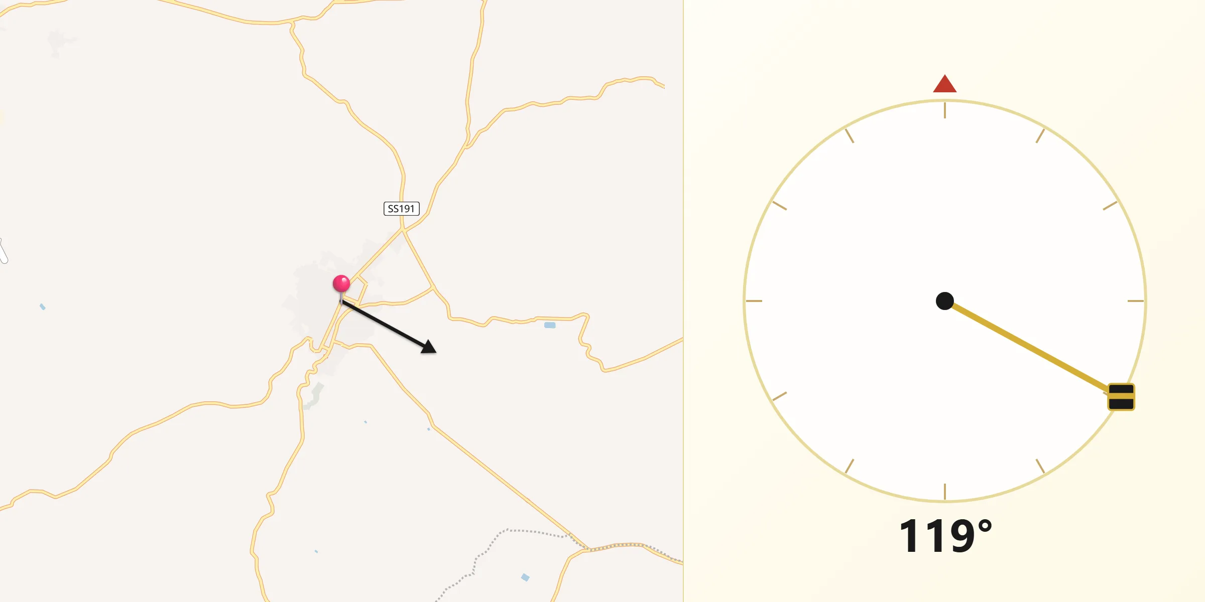 Direzione della Qibla da Barrafranca