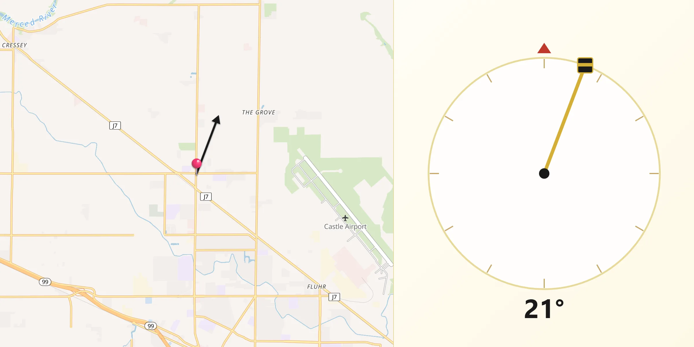 Qibla Direction from Winton