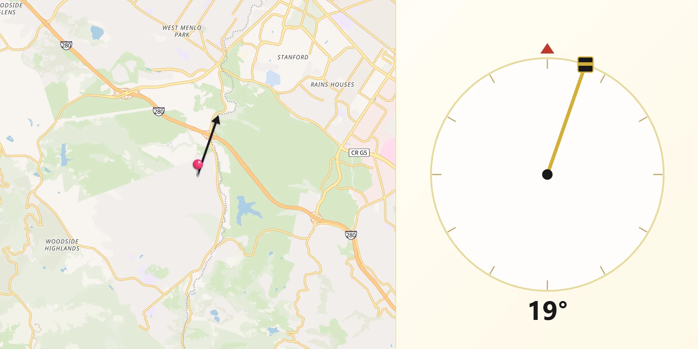 Qibla Direction from Ladera