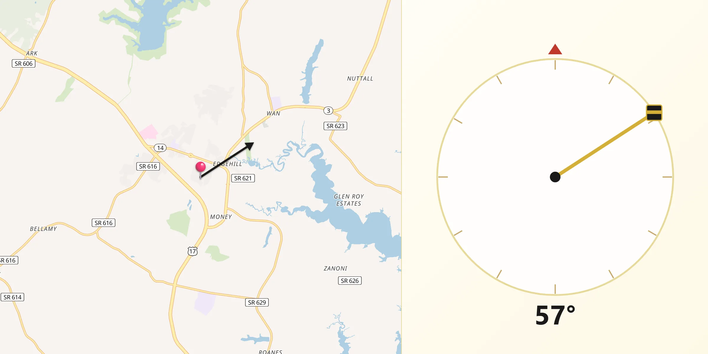 Qibla Direction from Gloucester Courthouse