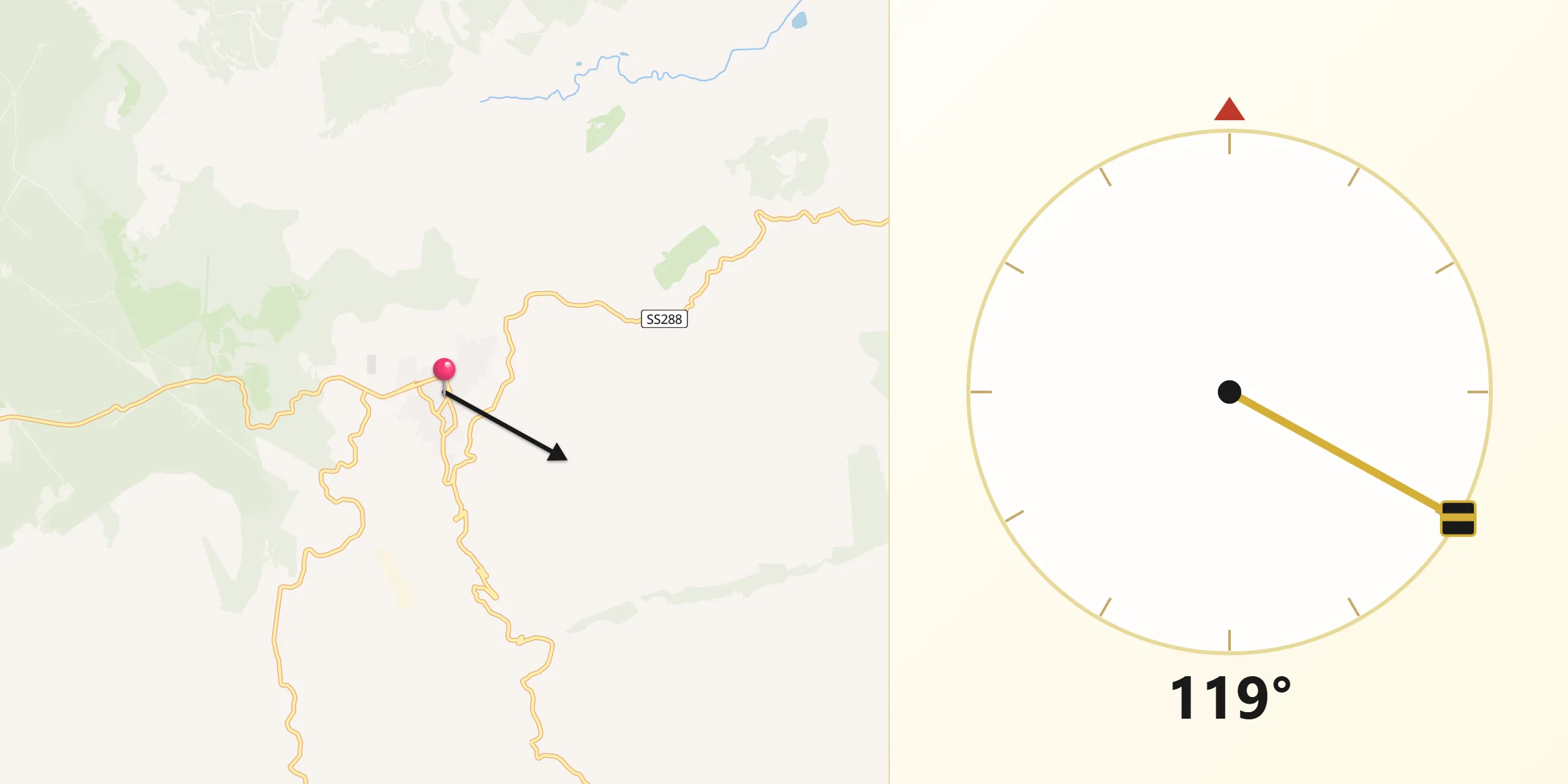 Direzione della Qibla da Aidone