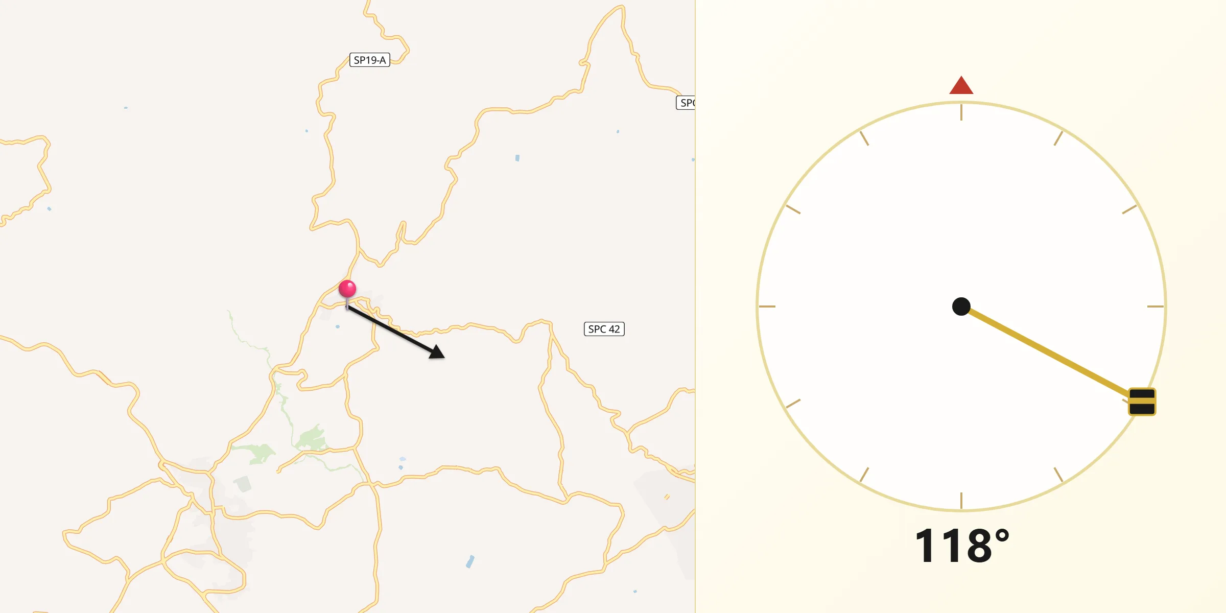 Direzione della Qibla da Santa Elisabetta