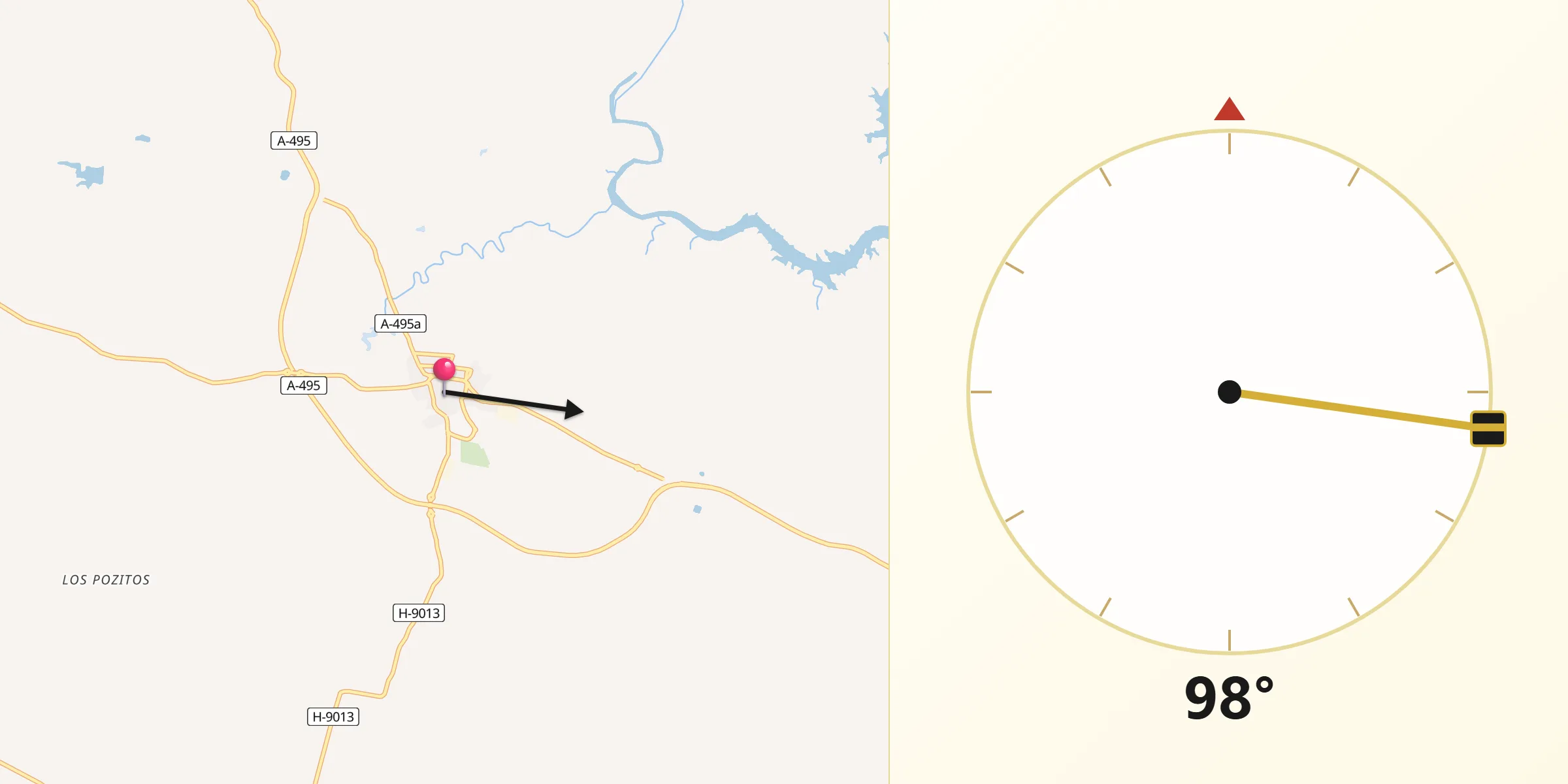 Dirección de la Qibla desde San Bartolomé de la Torre