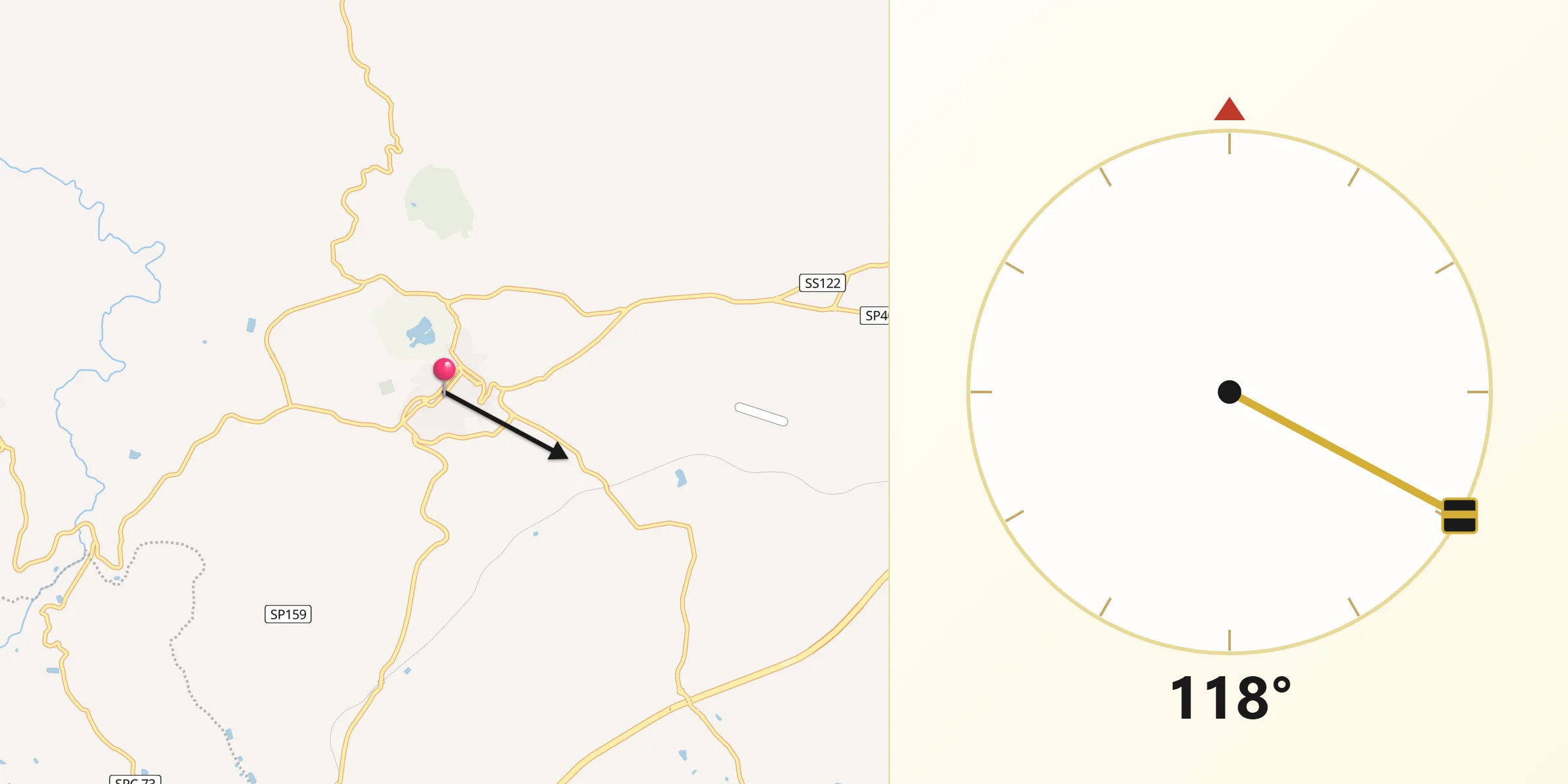 Direzione della Qibla da Serradifalco