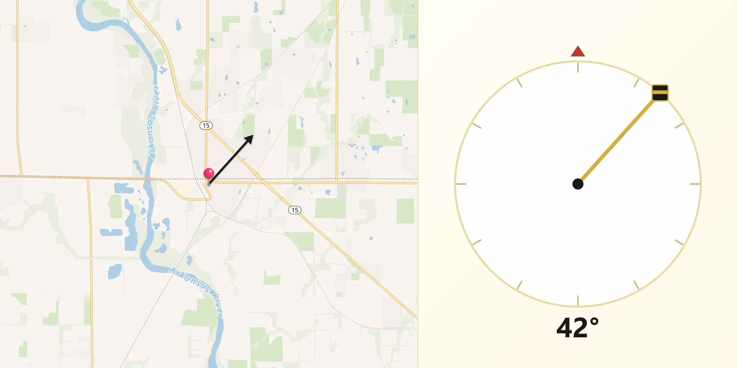 Qibla Direction from Mulvane