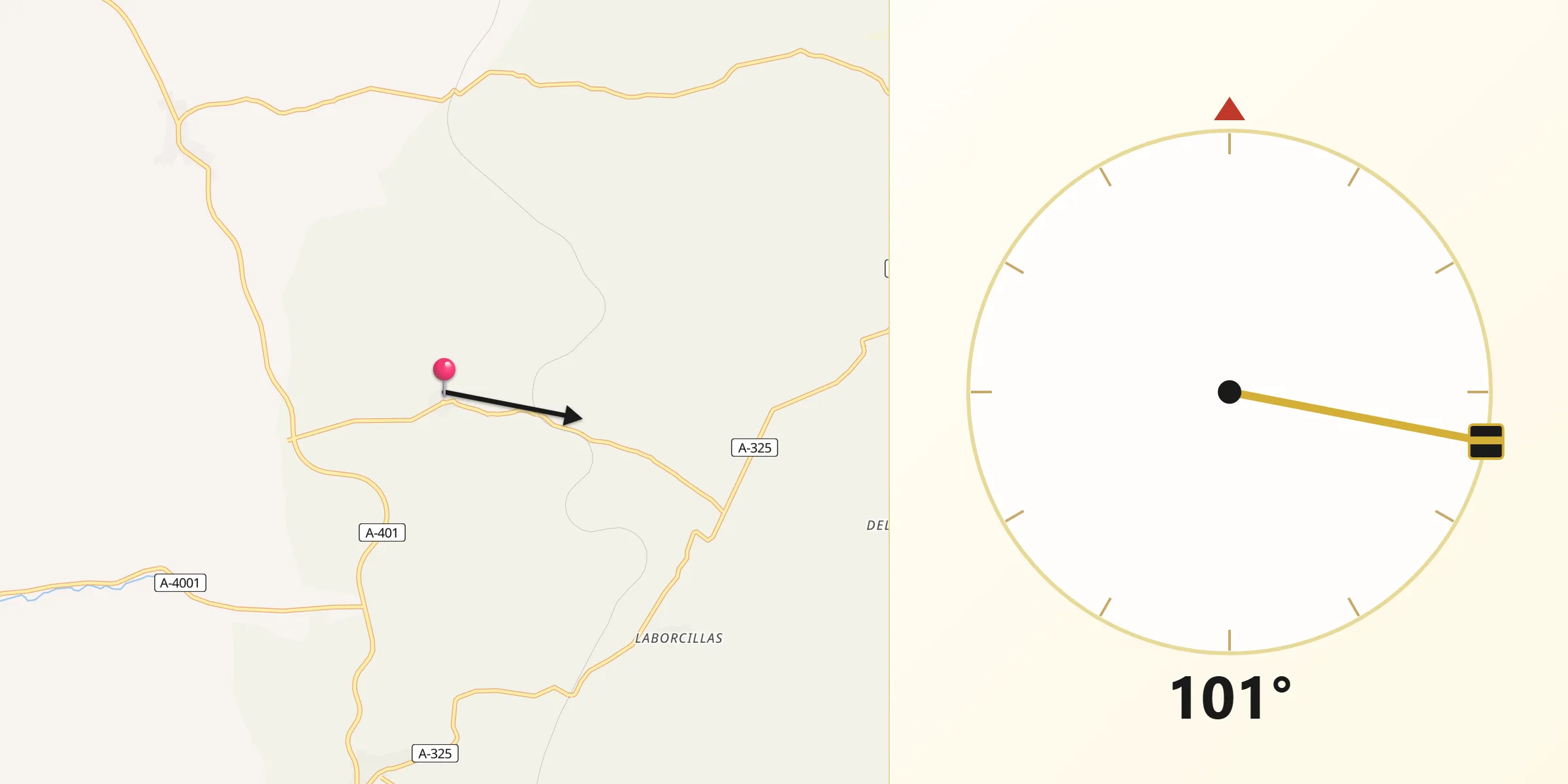 Dirección de la Qibla desde Gobernador