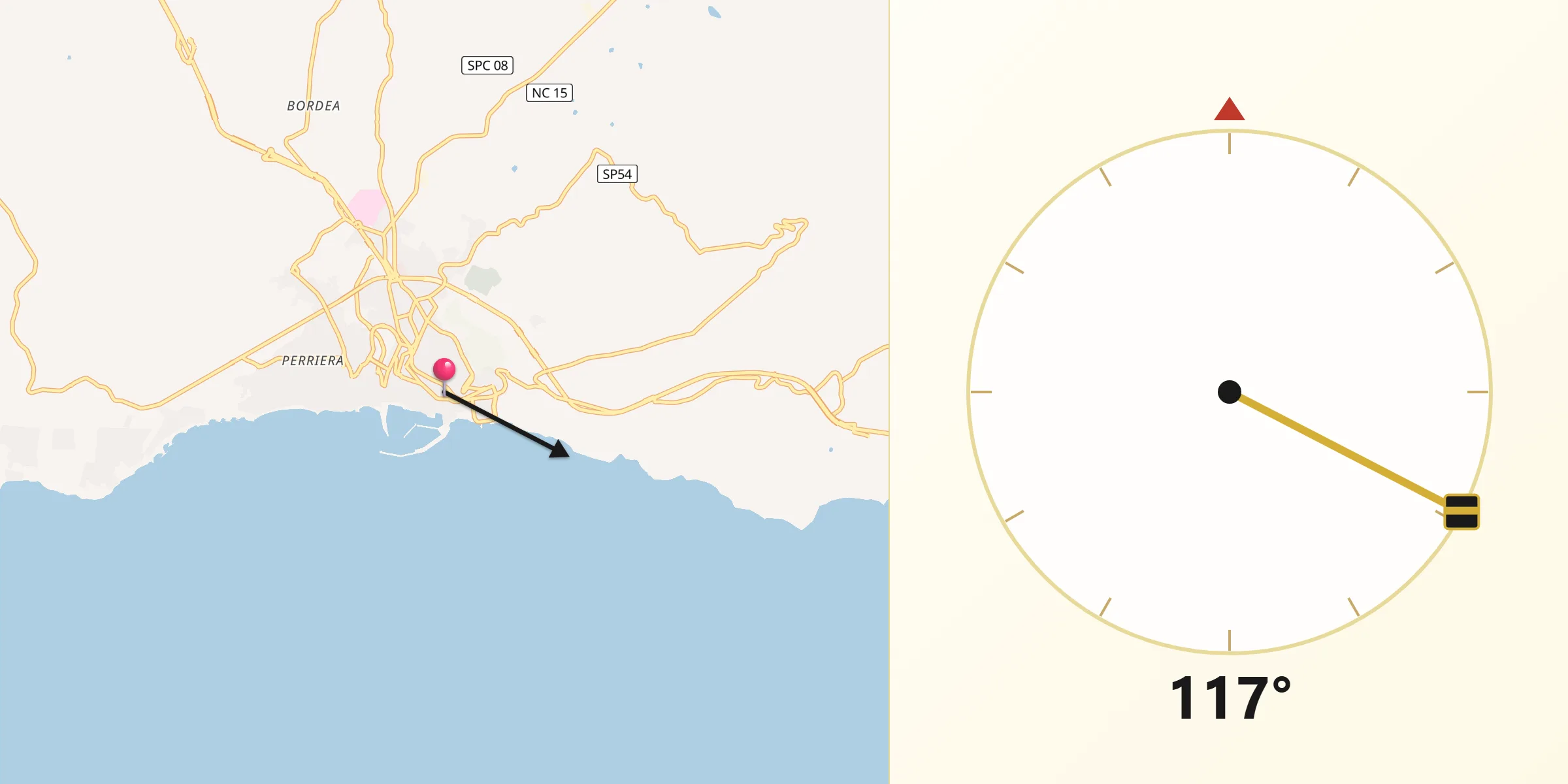Direzione della Qibla da Sciacca