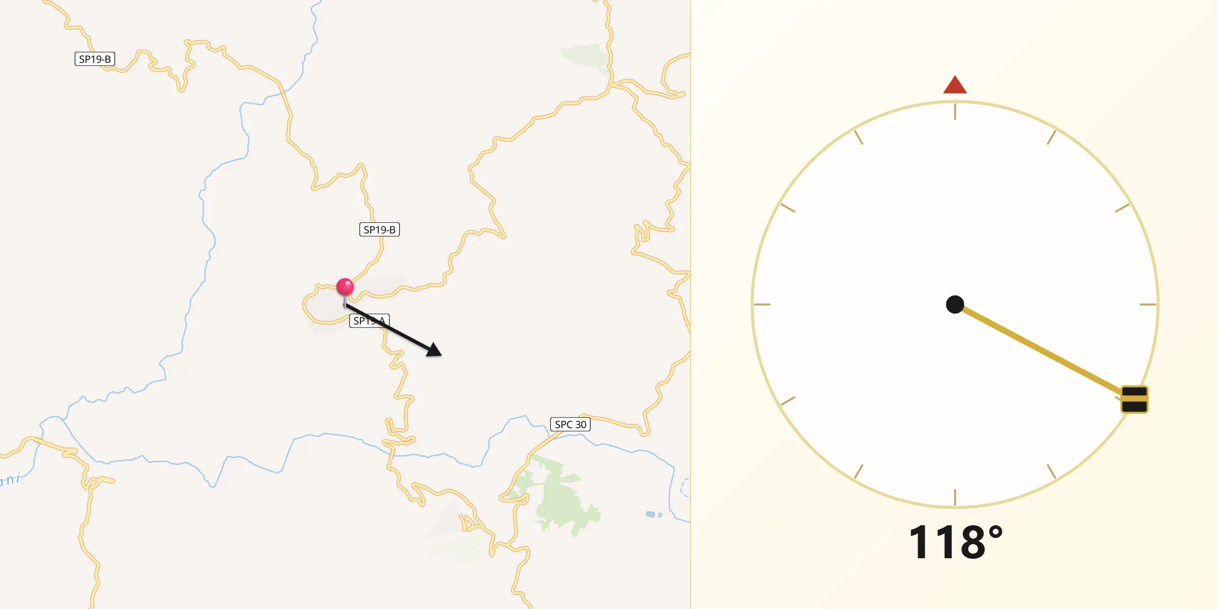 Direzione della Qibla da San Biagio Platani