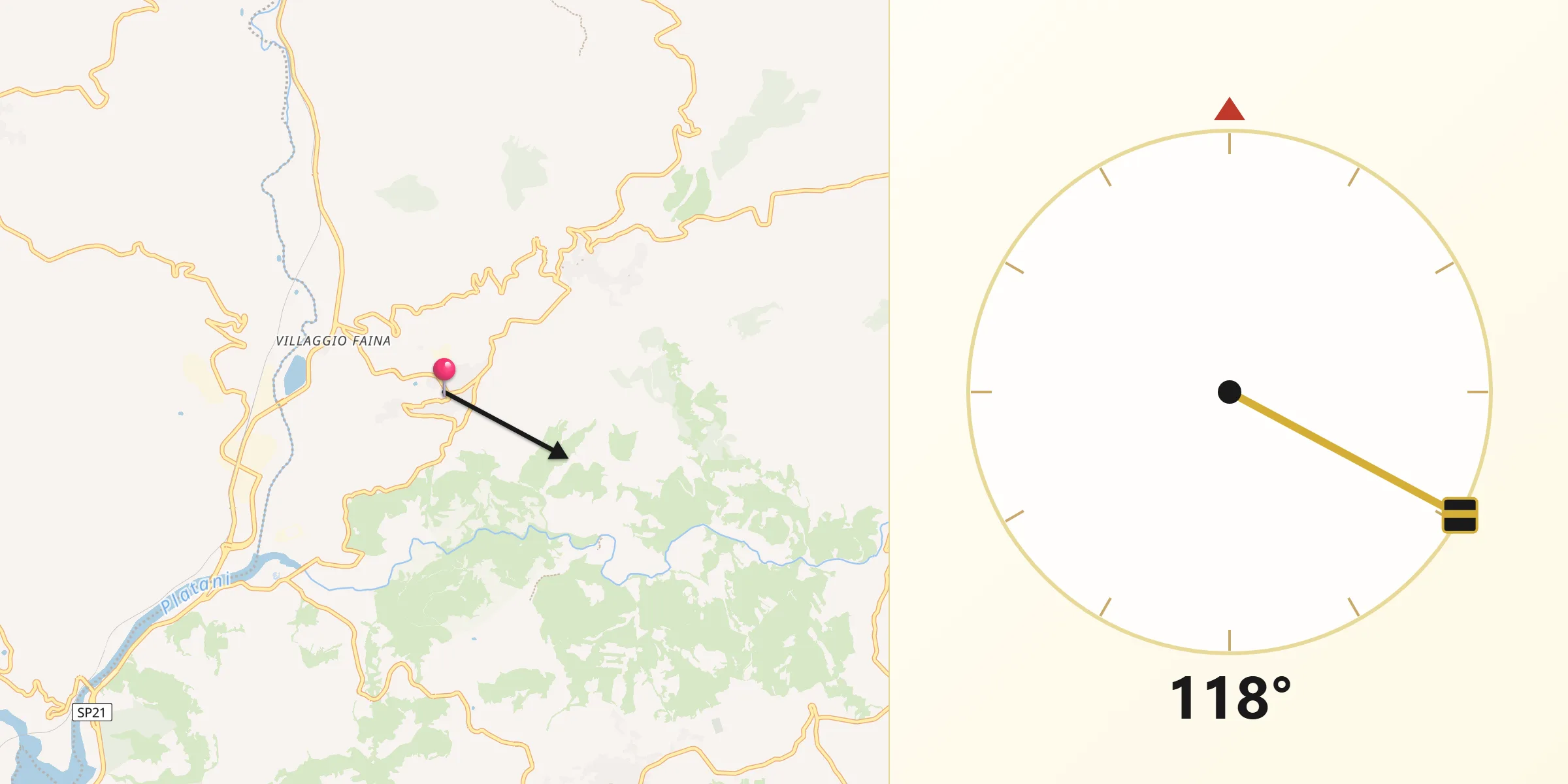 Direzione della Qibla da Campofranco