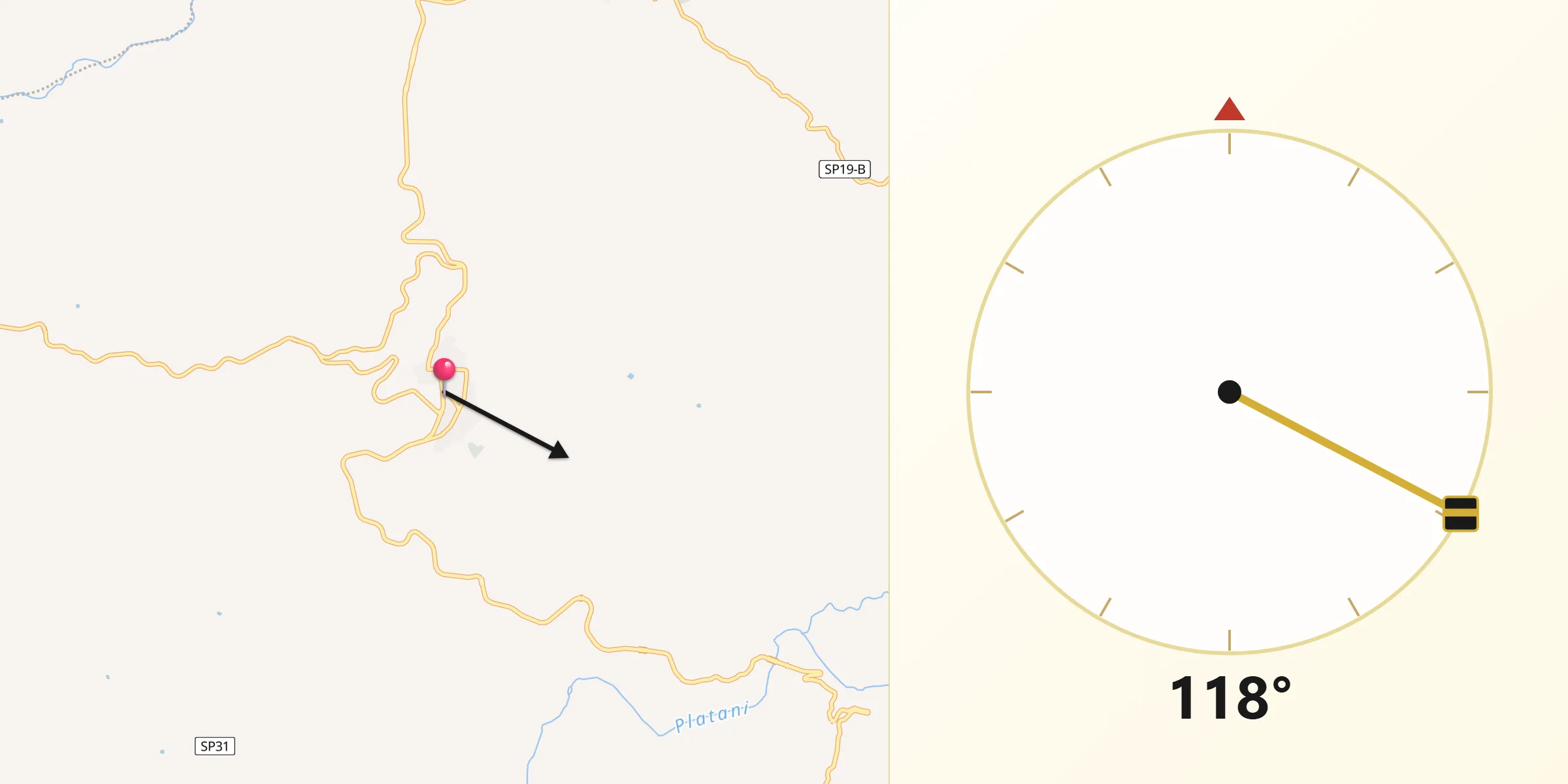 Direzione della Qibla da Cianciana