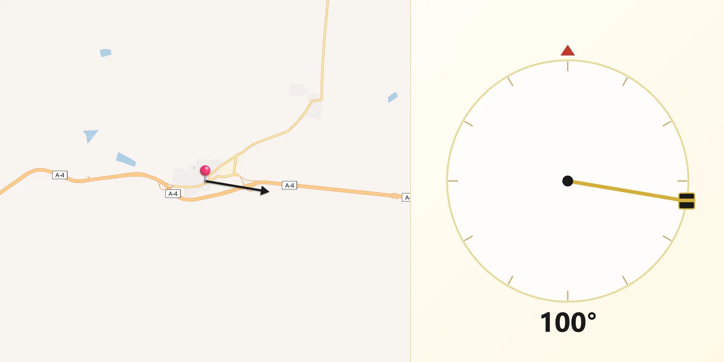 Dirección de la Qibla desde La Luisiana