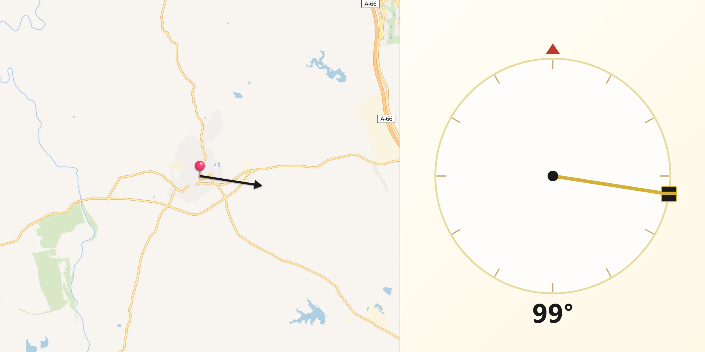 Dirección de la Qibla desde Gerena