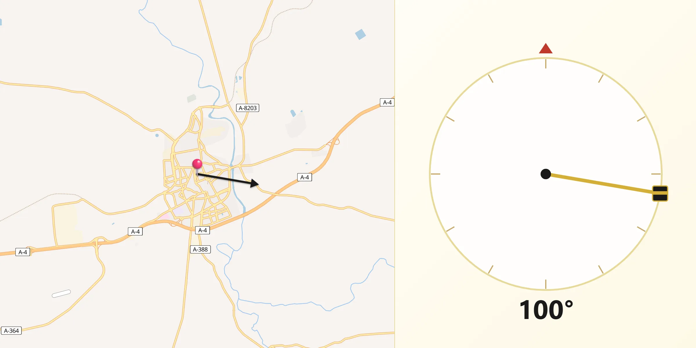 Dirección de la Qibla desde Écija