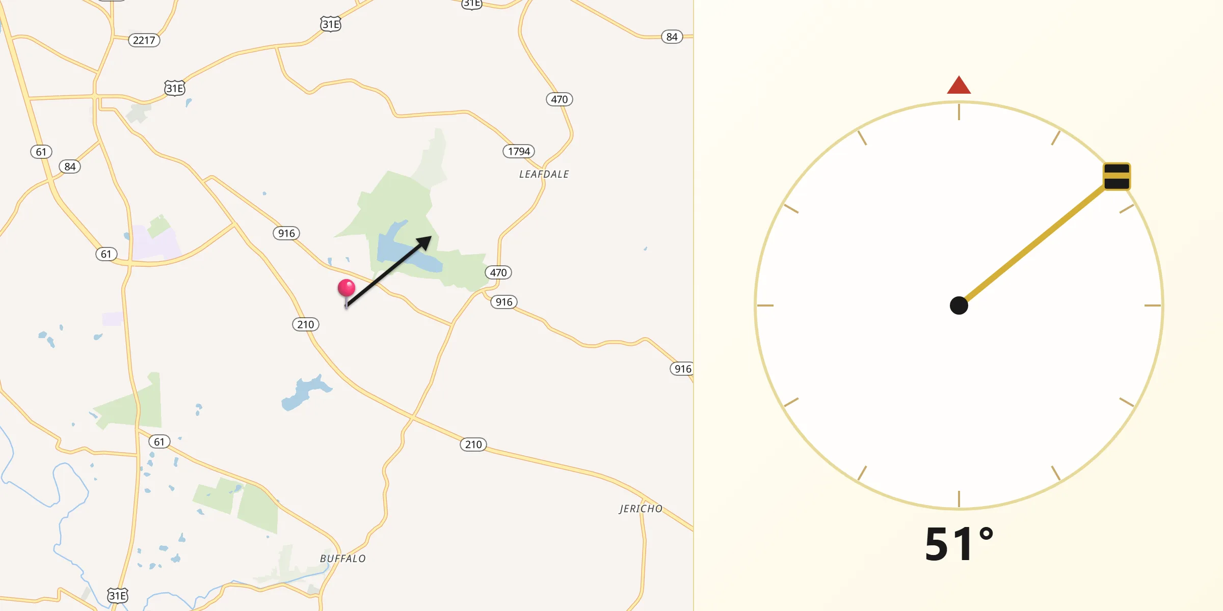 Qibla Direction from Larue