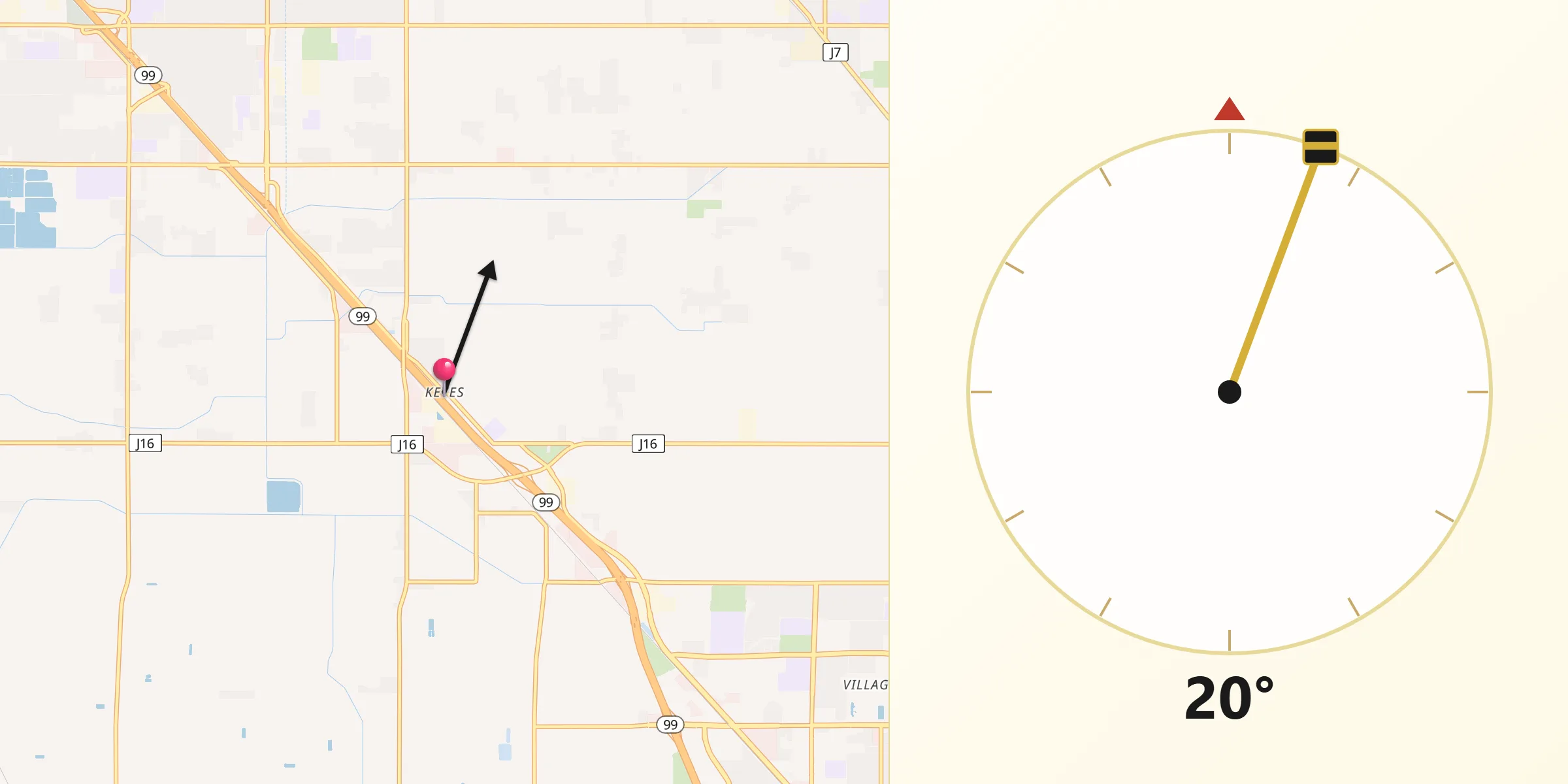 Qibla Direction from Keyes