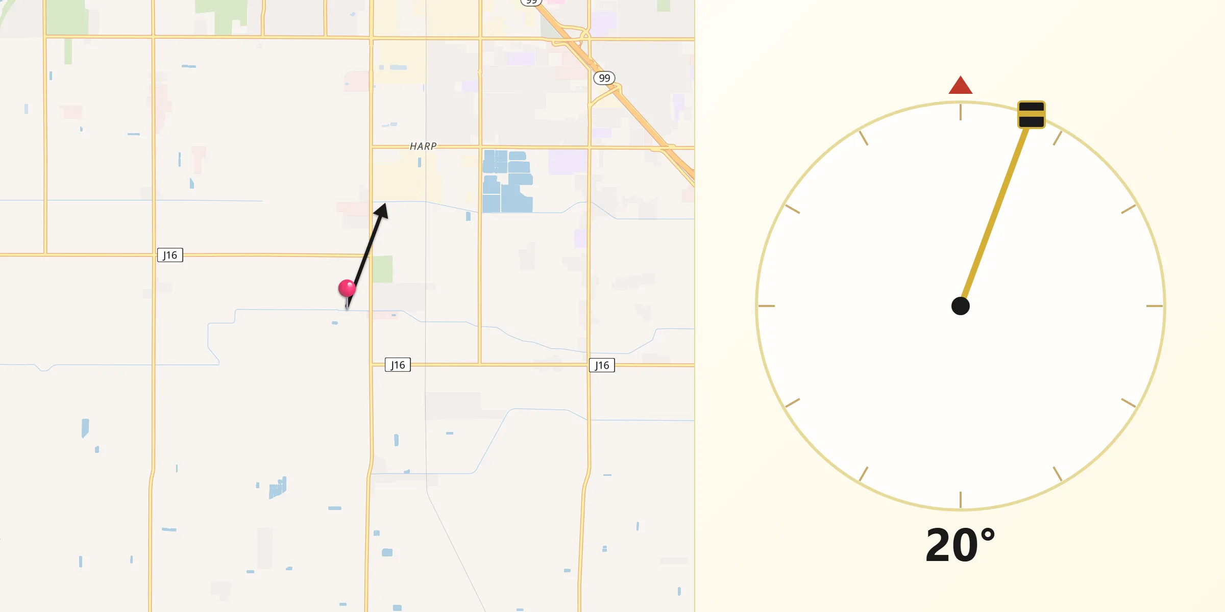 Qibla Direction from Stanislaus